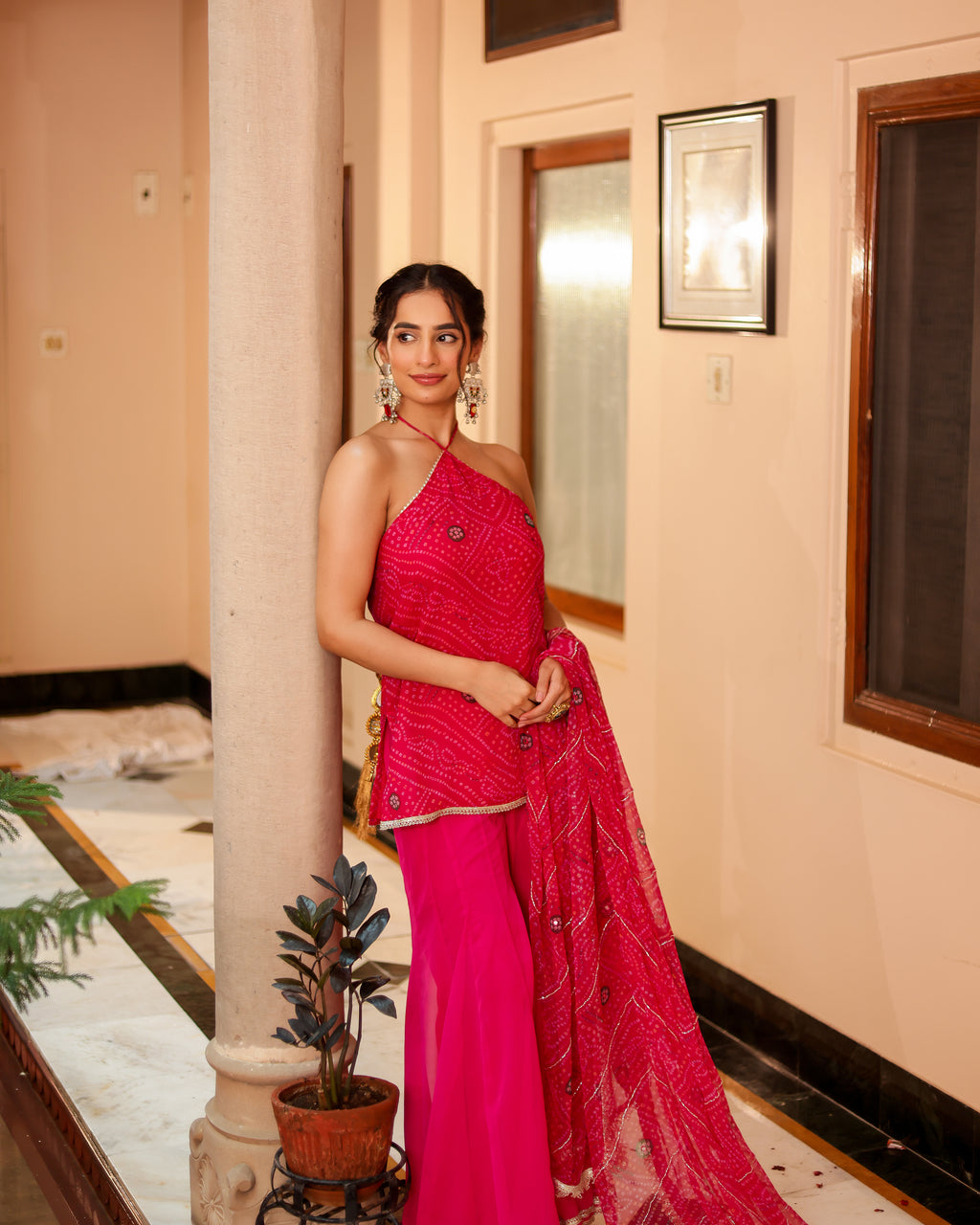 Resha Bandhej Sharara Set
