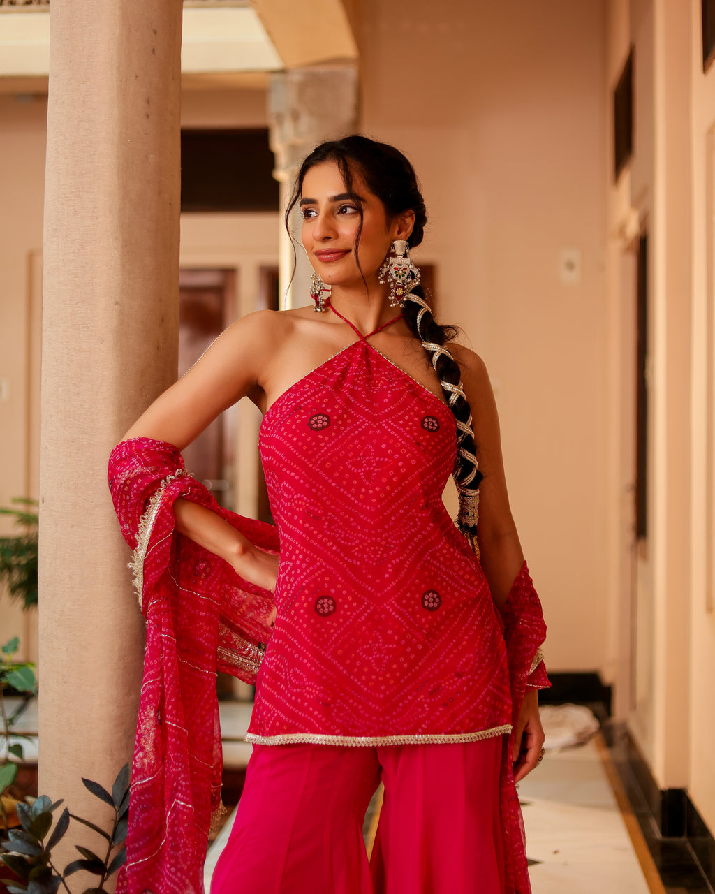 Resha Bandhej Sharara Set
