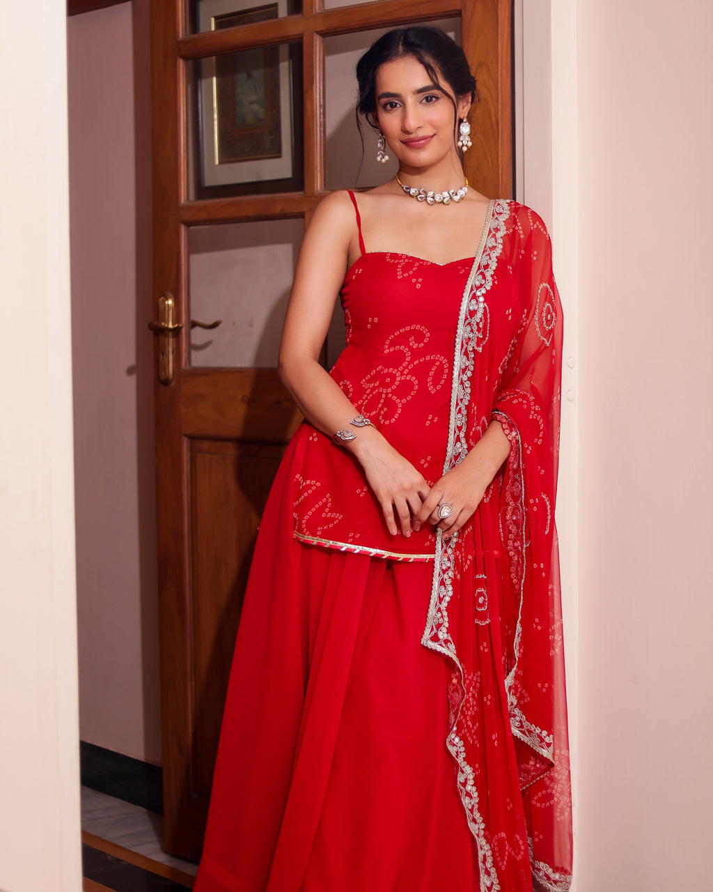 Mangal Bandhej Sharara Set