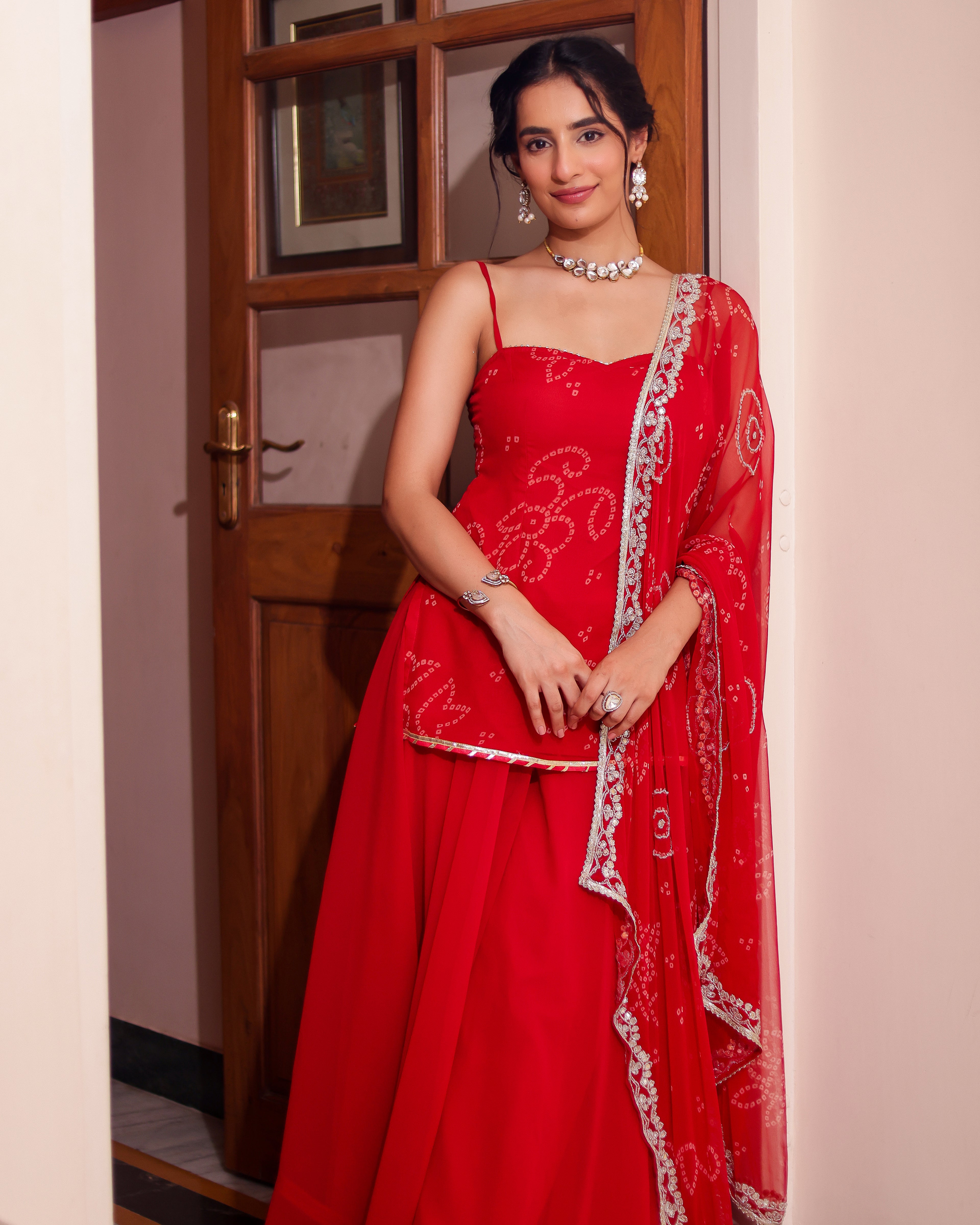Mangal Bandhej Sharara Set