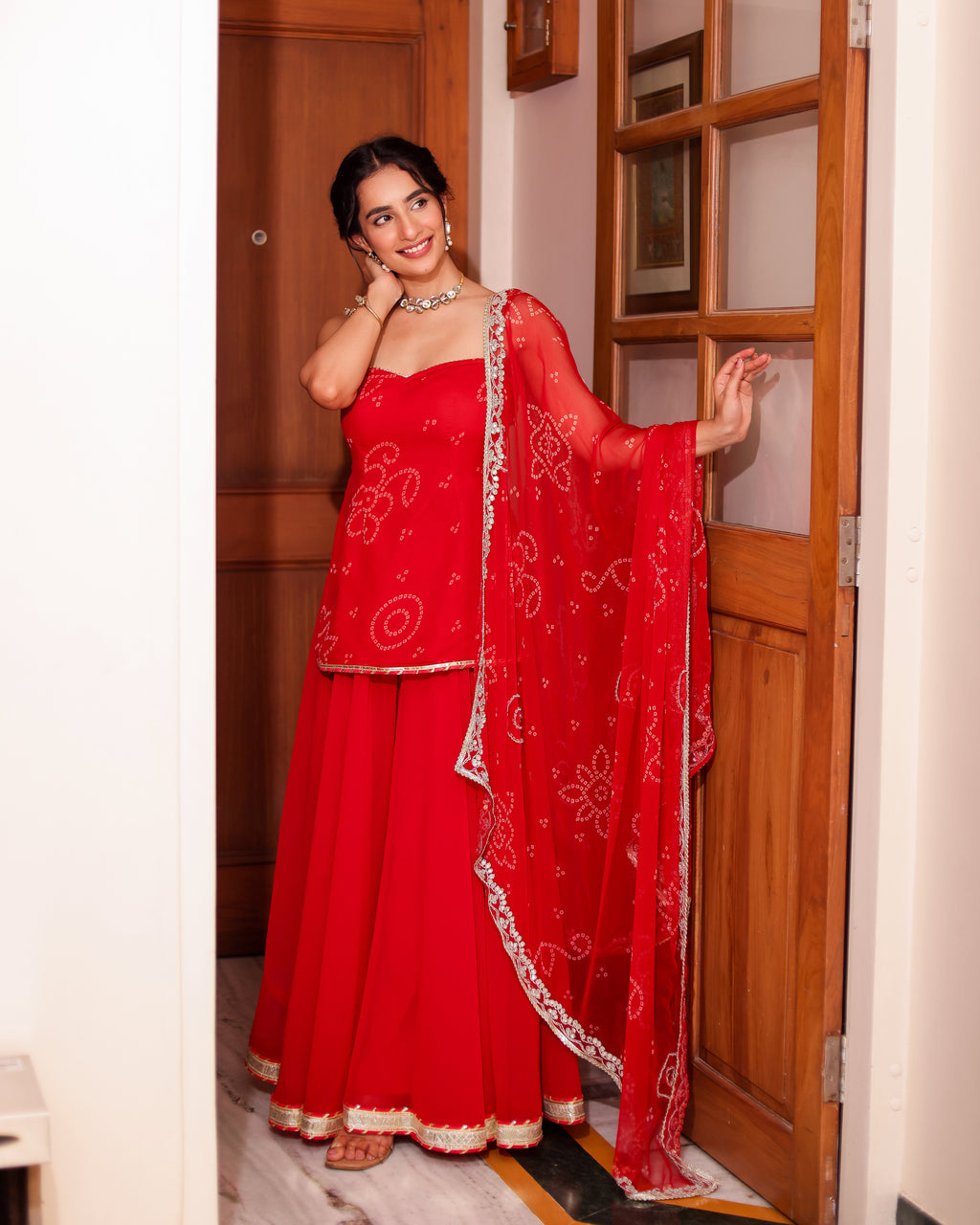 Mangal Bandhej Sharara Set