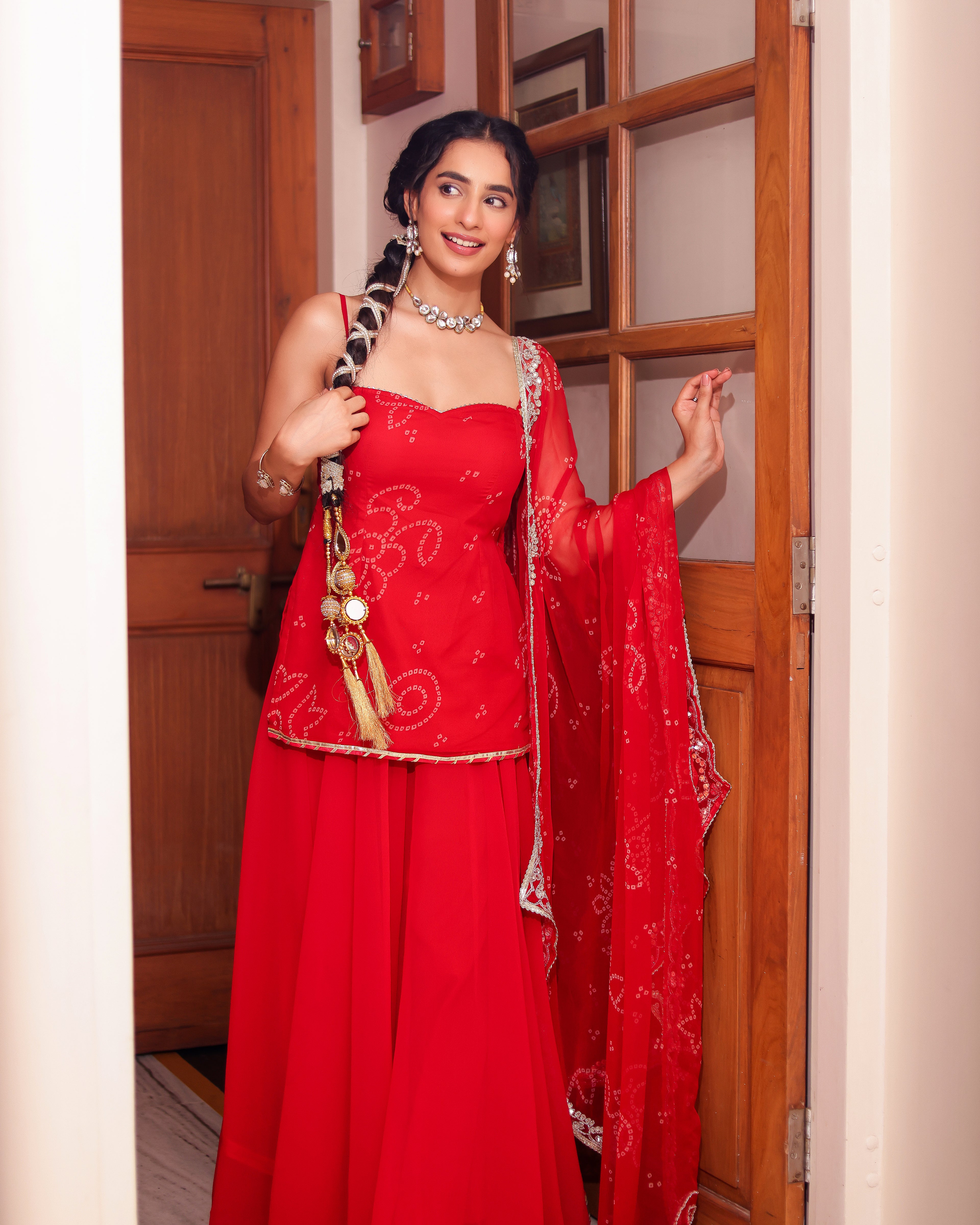 Mangal Bandhej Sharara Set