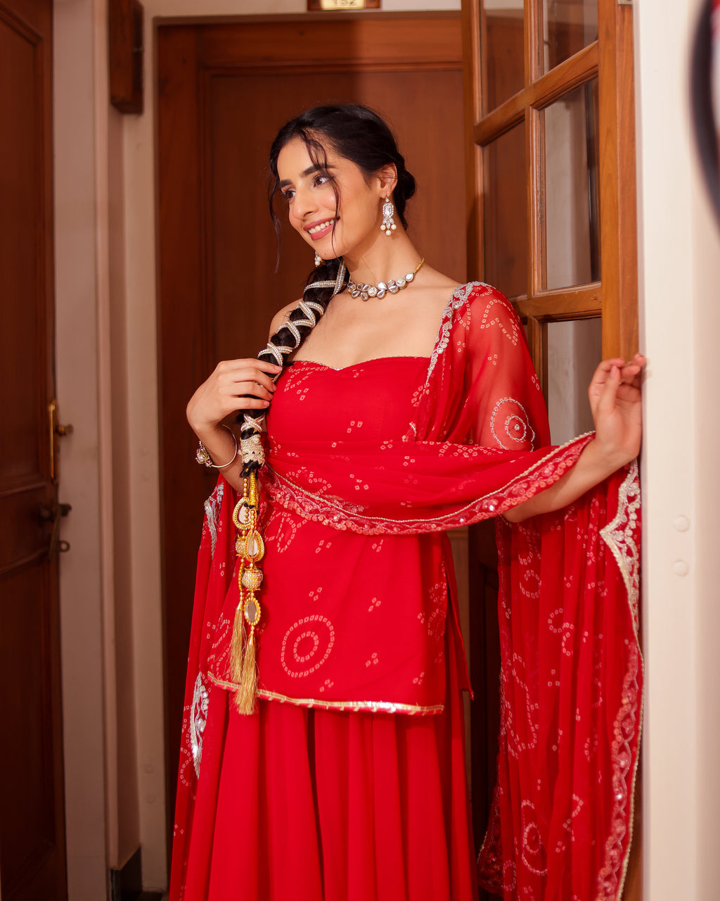 Mangal Bandhej Sharara Set