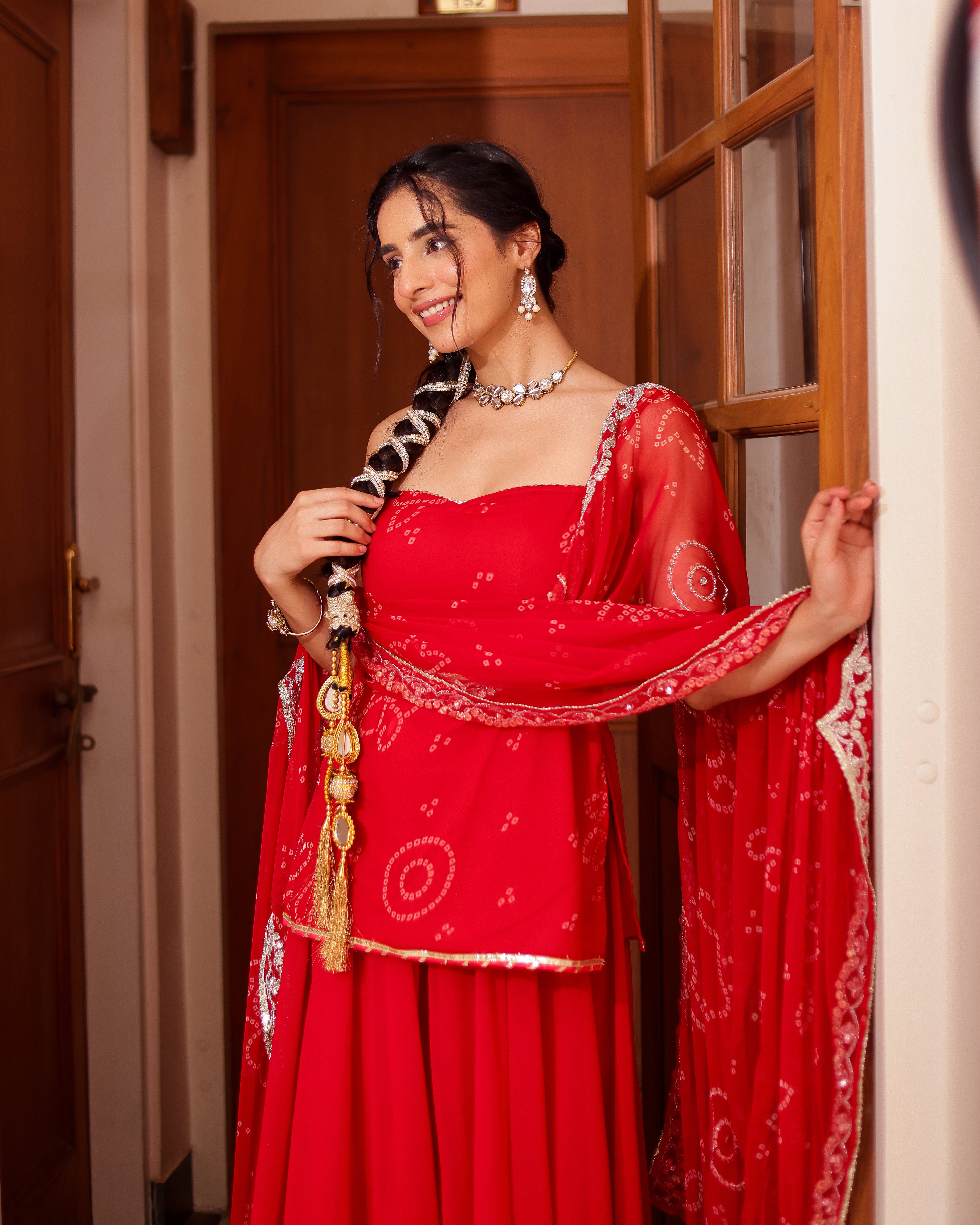 Mangal Bandhej Sharara Set