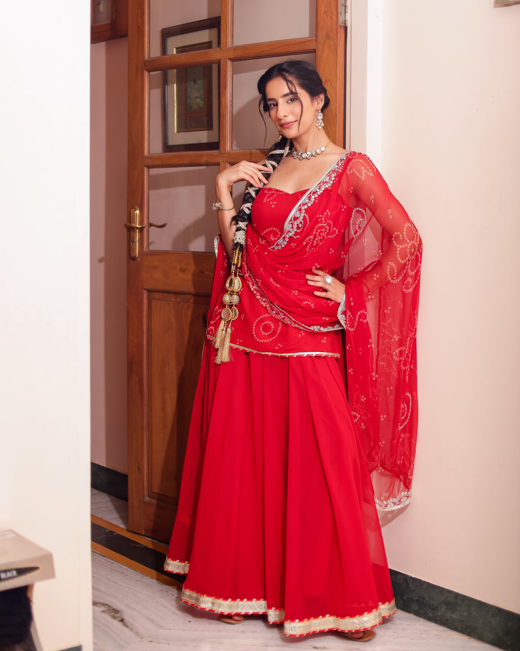 Mangal Bandhej Sharara Set