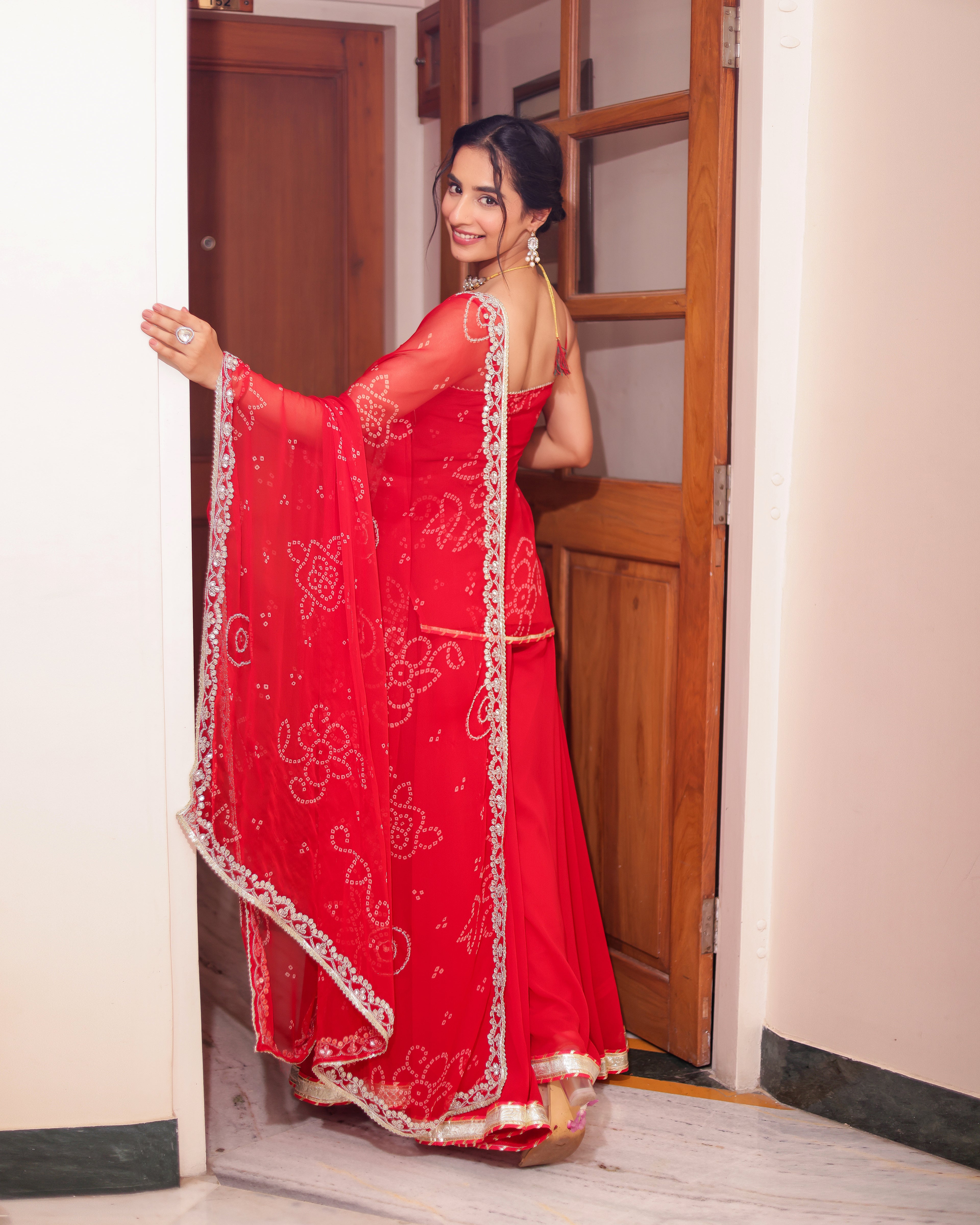 Mangal Bandhej Sharara Set