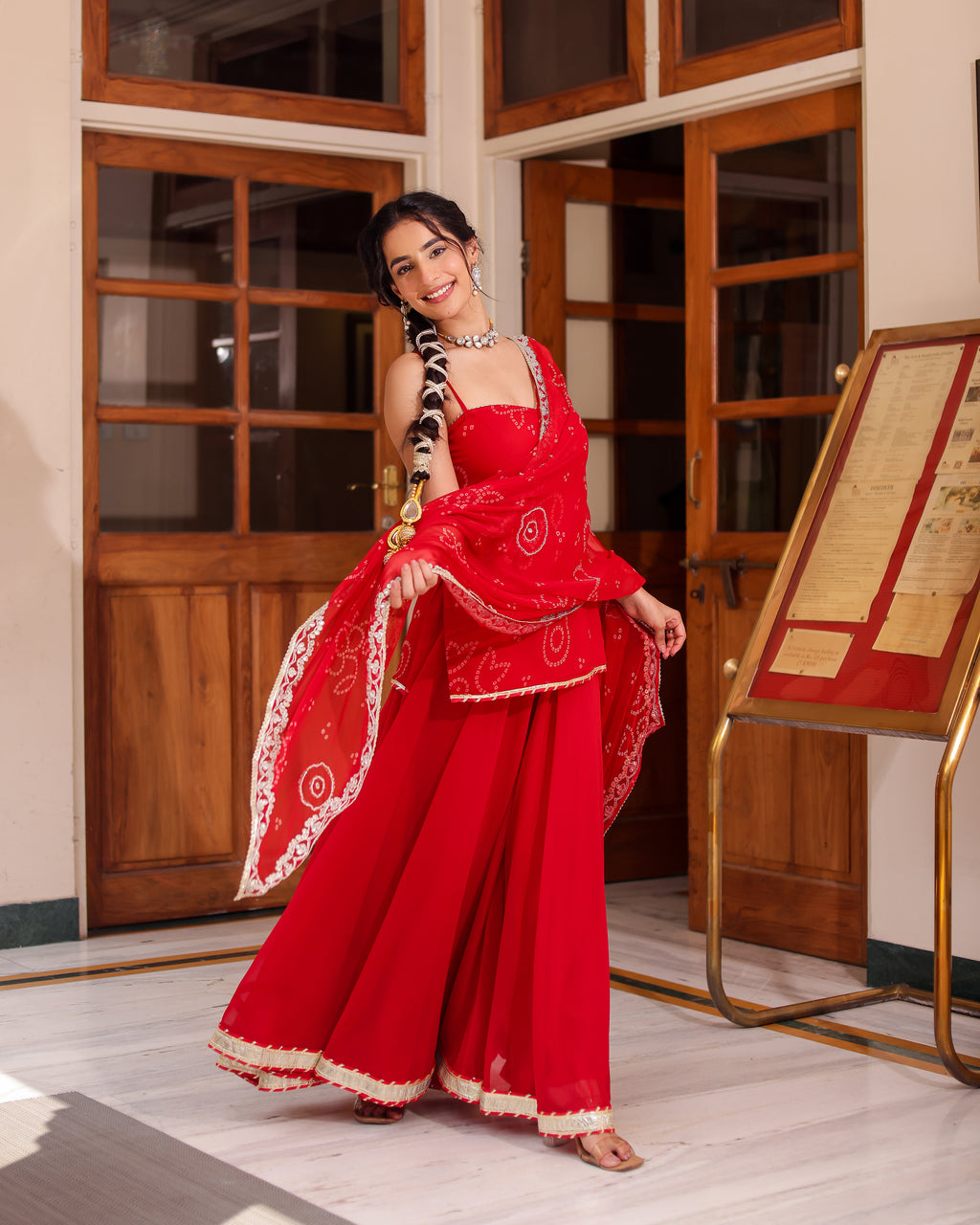 Mangal Bandhej Sharara Set