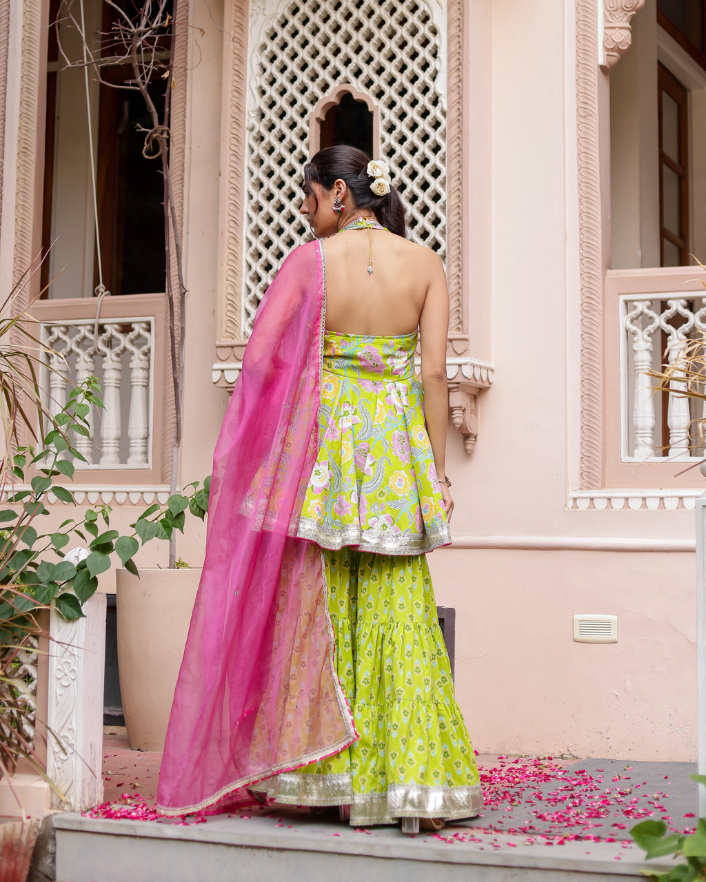 Tejas Handblock Gharara Set