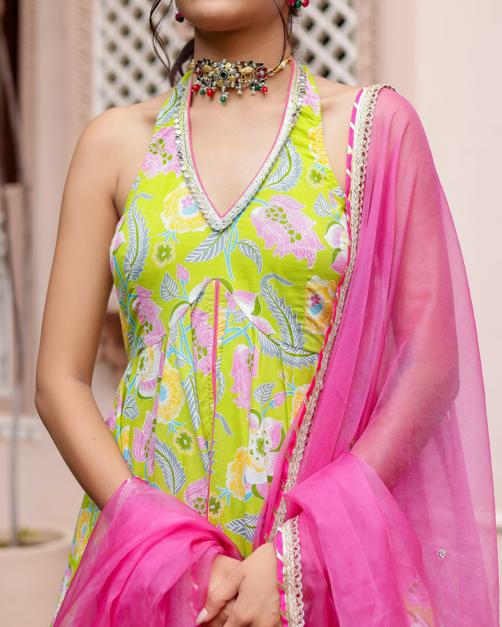 Tejas Handblock Gharara Set