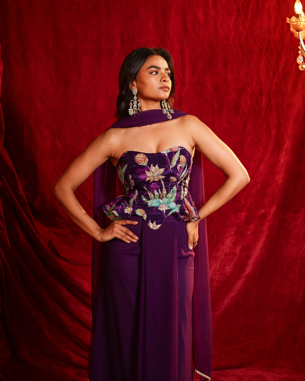 Bebo Handwork Drape Skirt Set