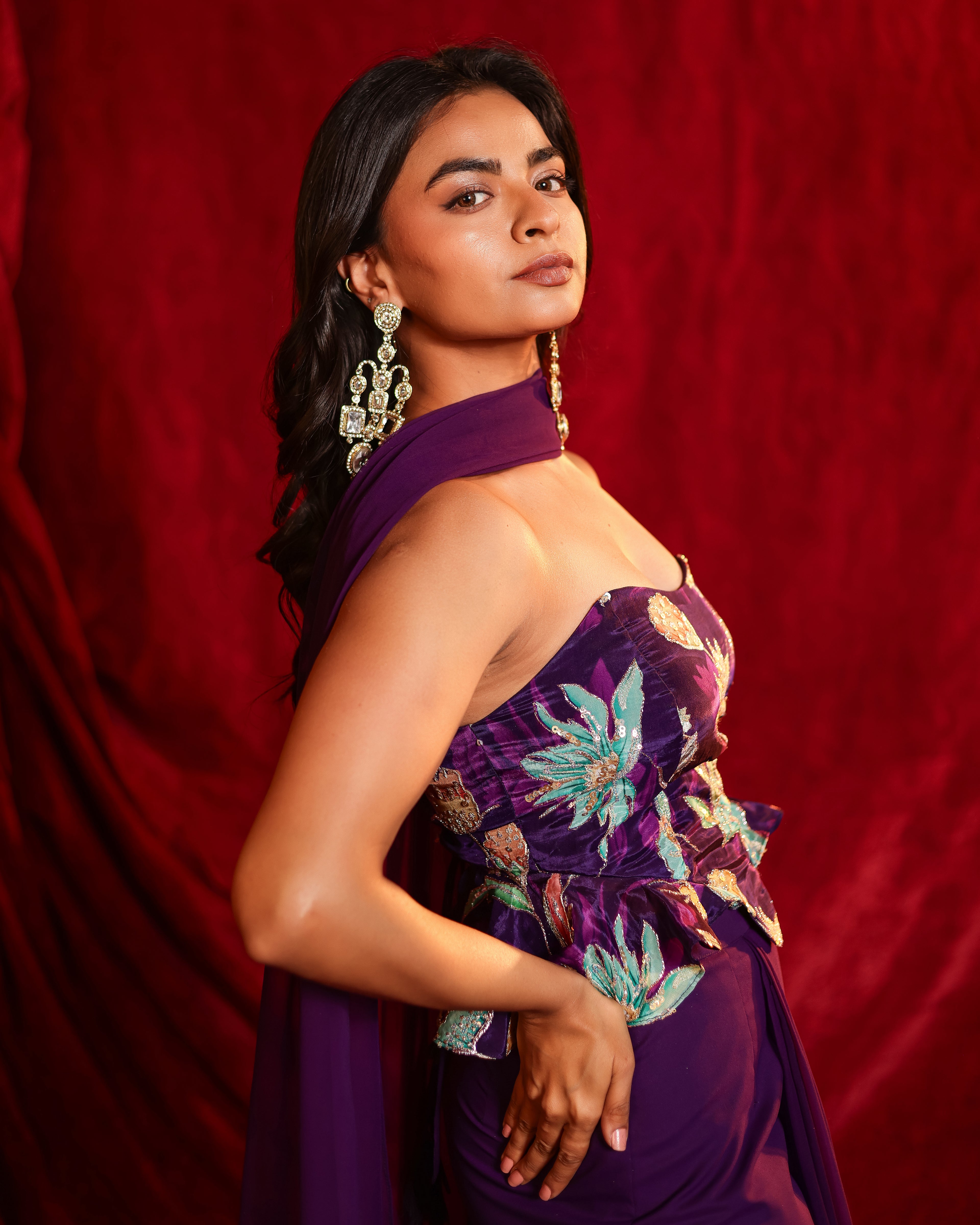 Bebo Handwork Drape Skirt Set