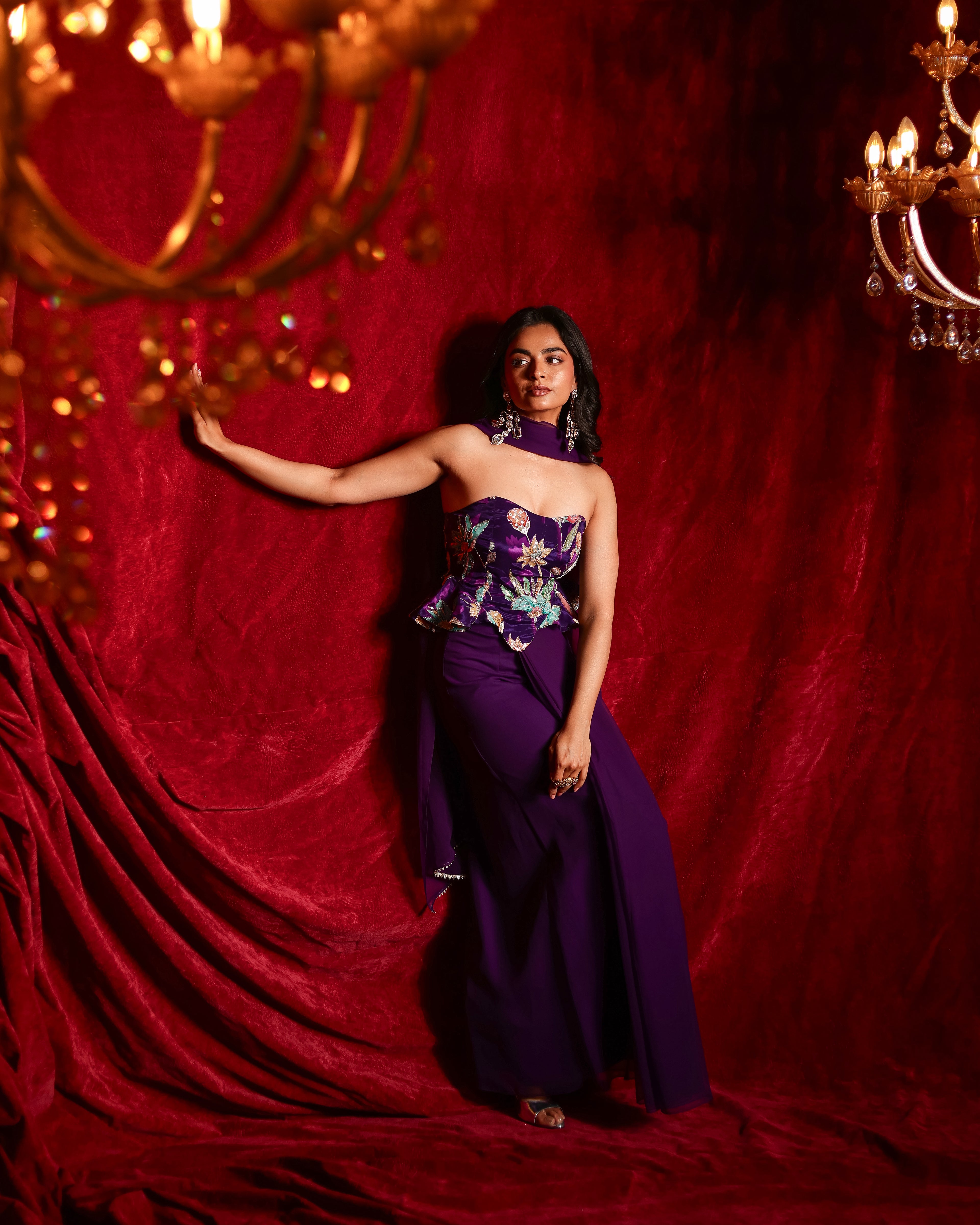 Bebo Handwork Drape Skirt Set