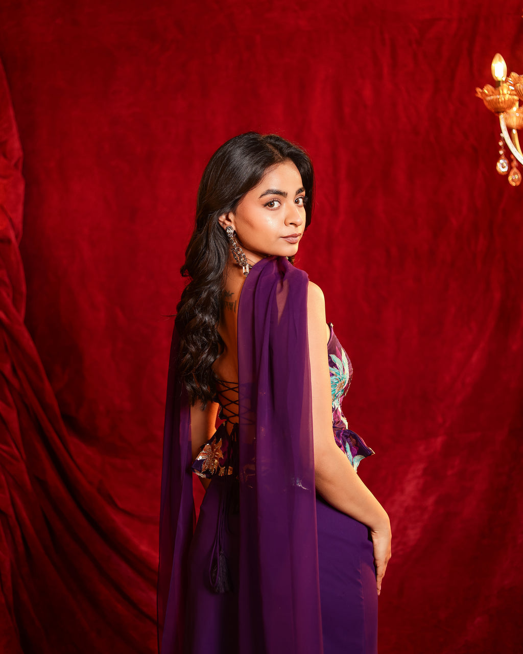 Bebo Handwork Drape Skirt Set