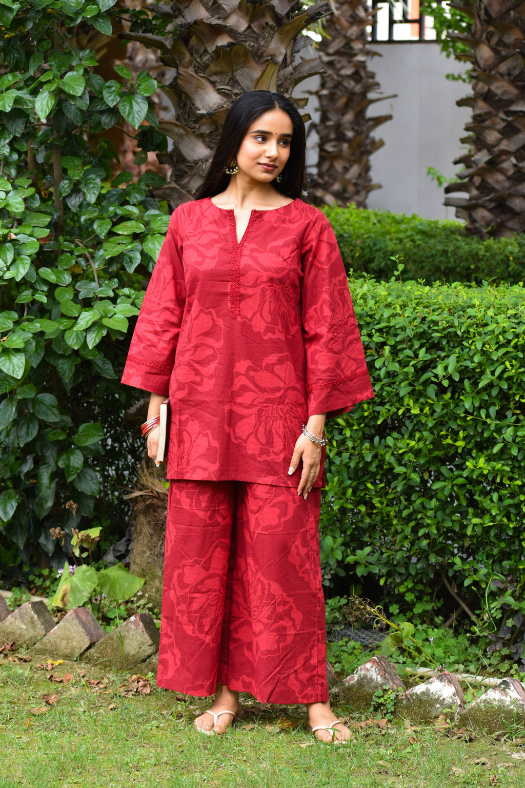 Leher Handblock Cotton Co-ord Set