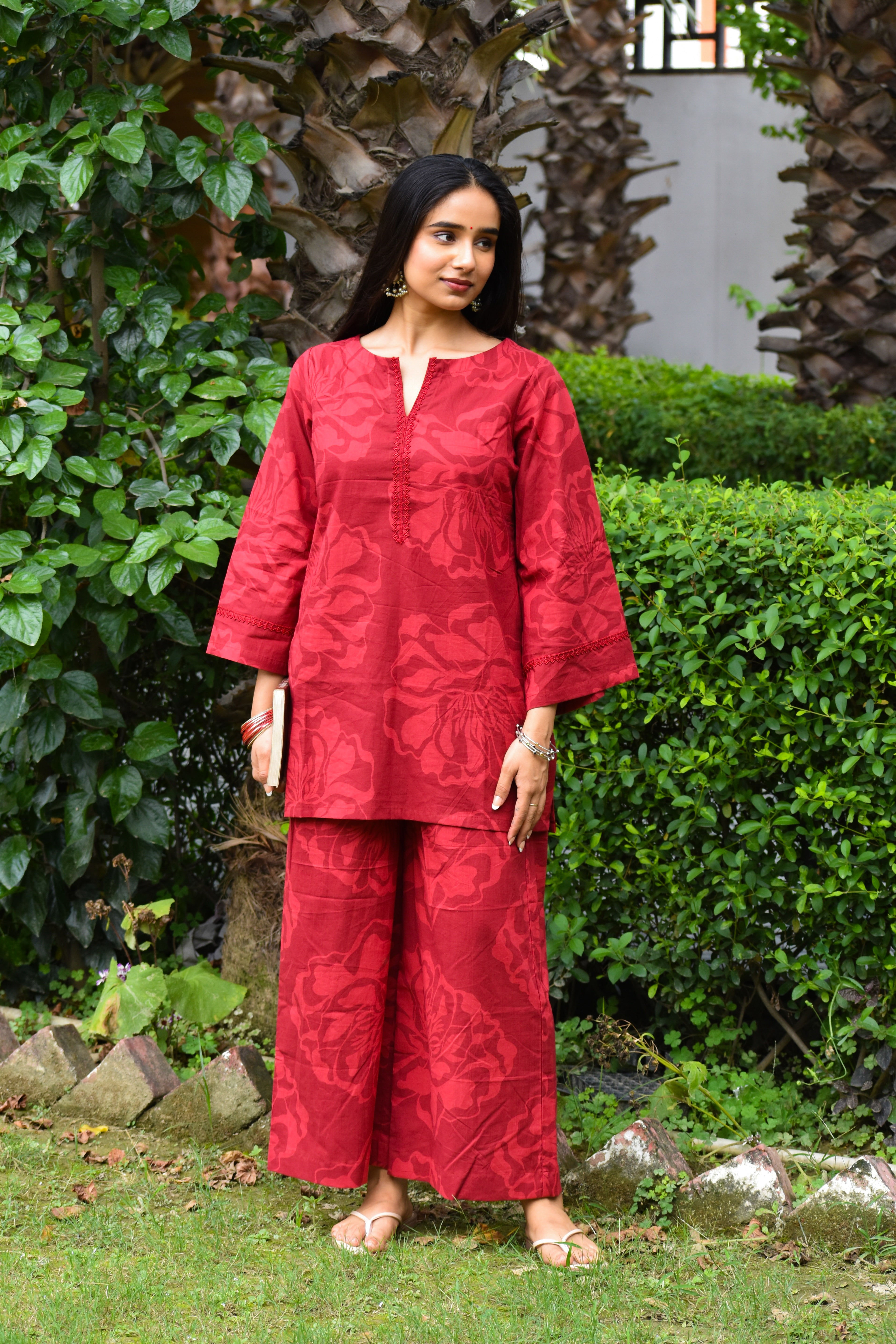 Leher Handblock Cotton Co-ord Set