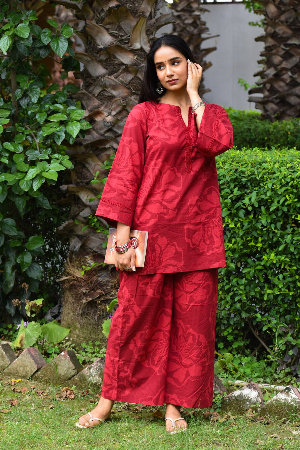 Leher Handblock Cotton Co-ord Set
