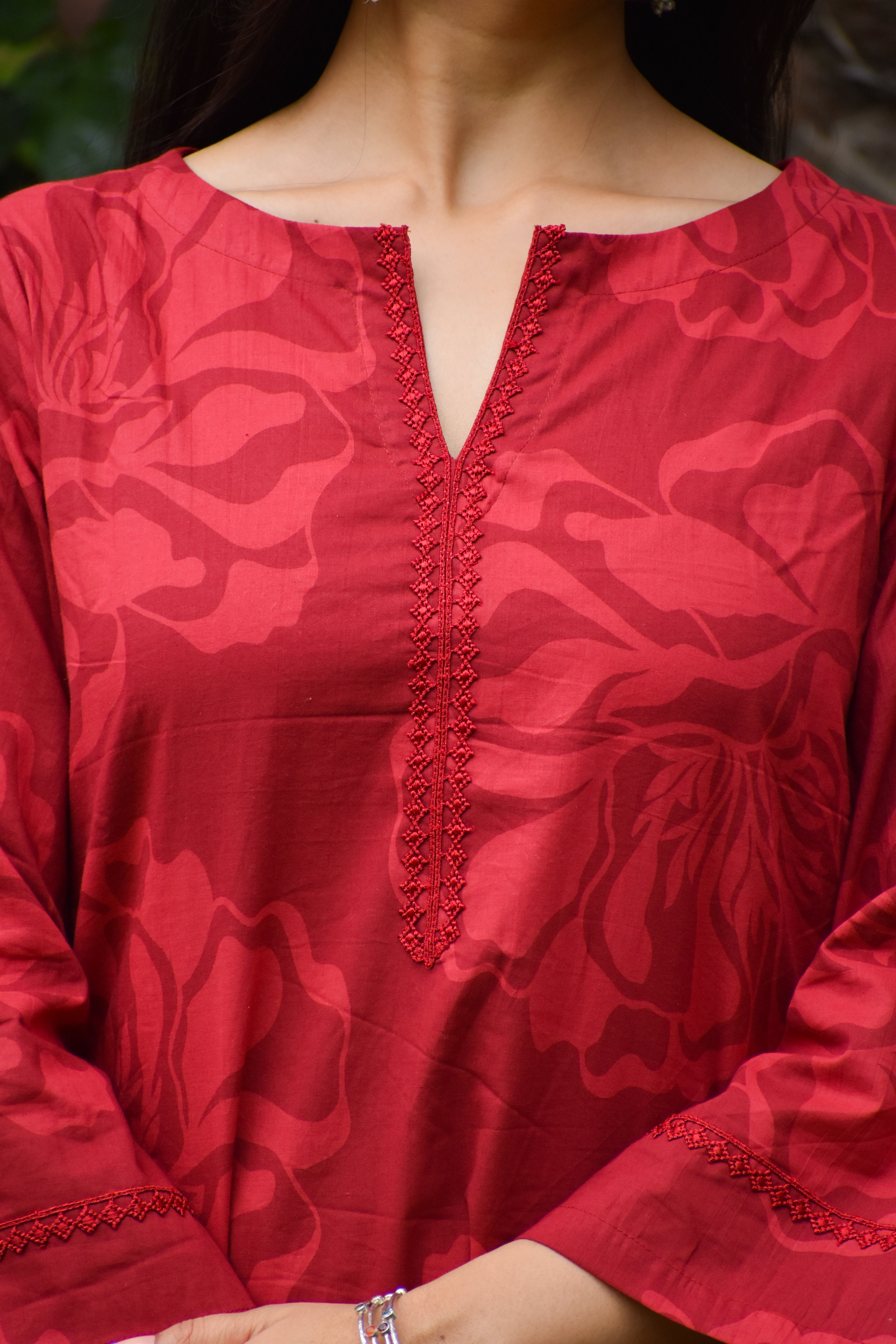 Leher Handblock Cotton Co-ord Set