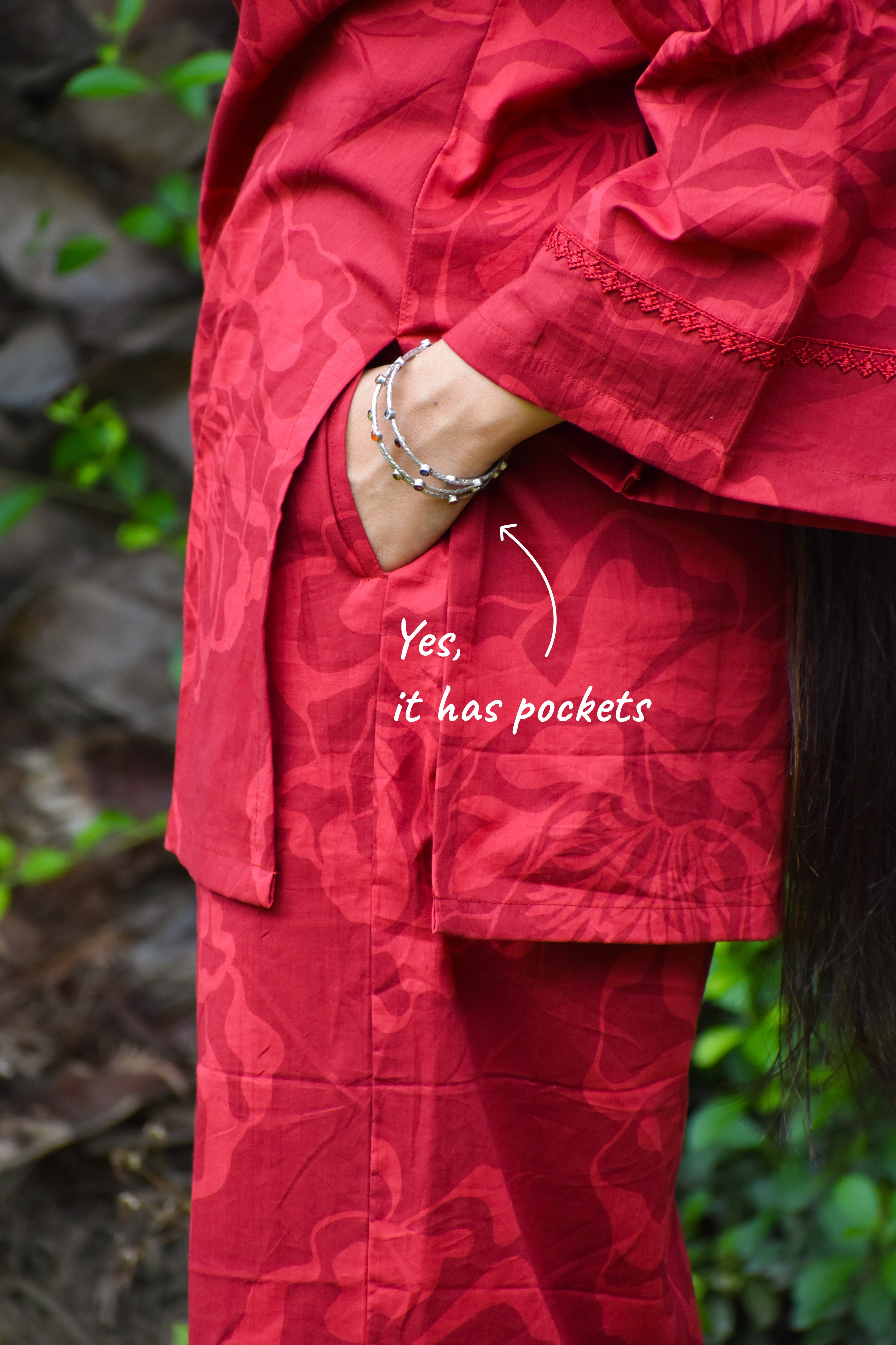 Leher Handblock Cotton Co-ord Set