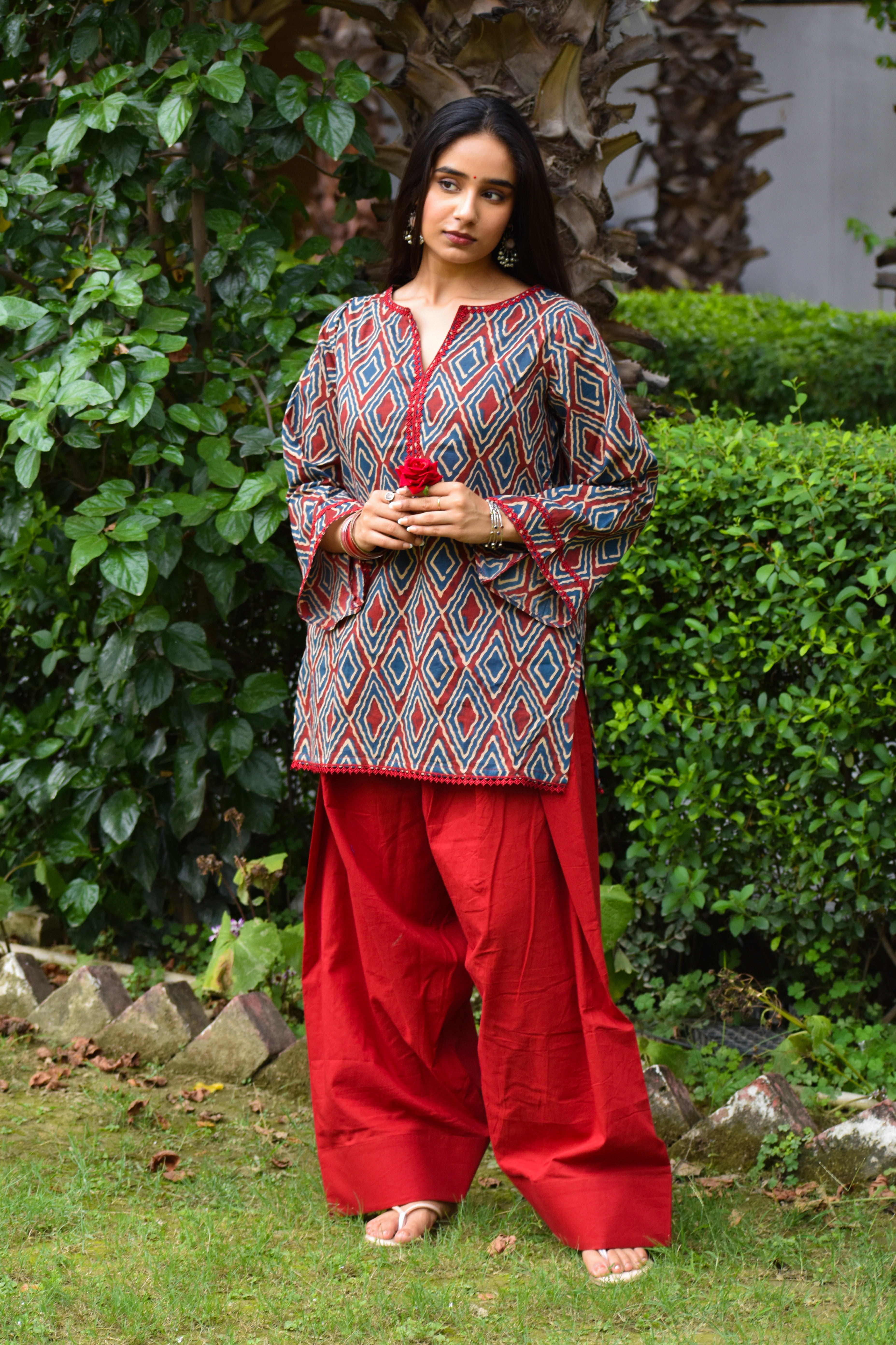 Saheli Handblock Cotton Farshi Set