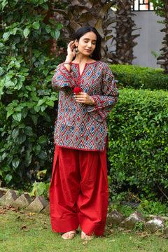 Saheli Handblock Cotton Farshi Set