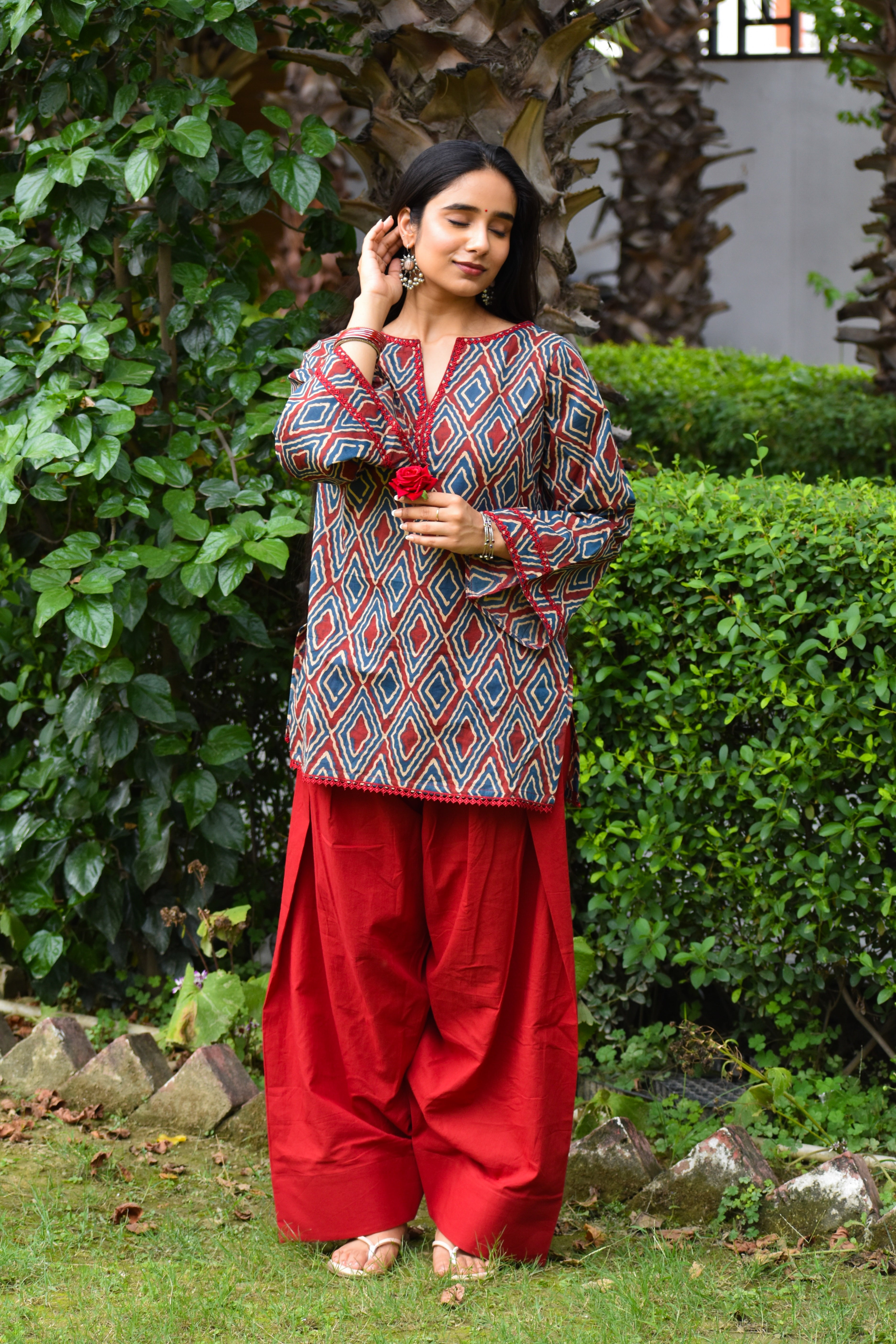 Saheli Handblock Cotton Farshi Set