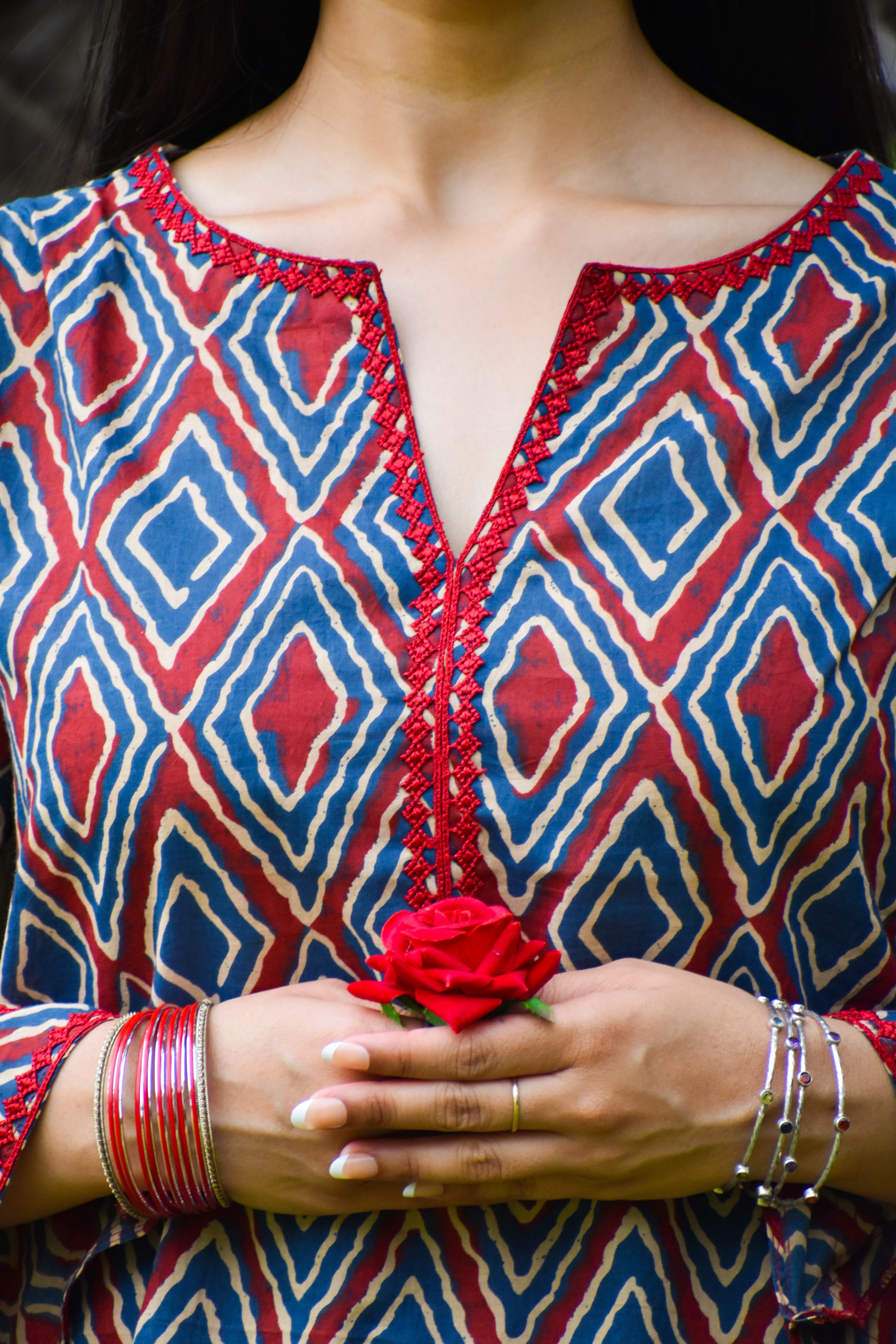 Saheli Handblock Cotton Farshi Set