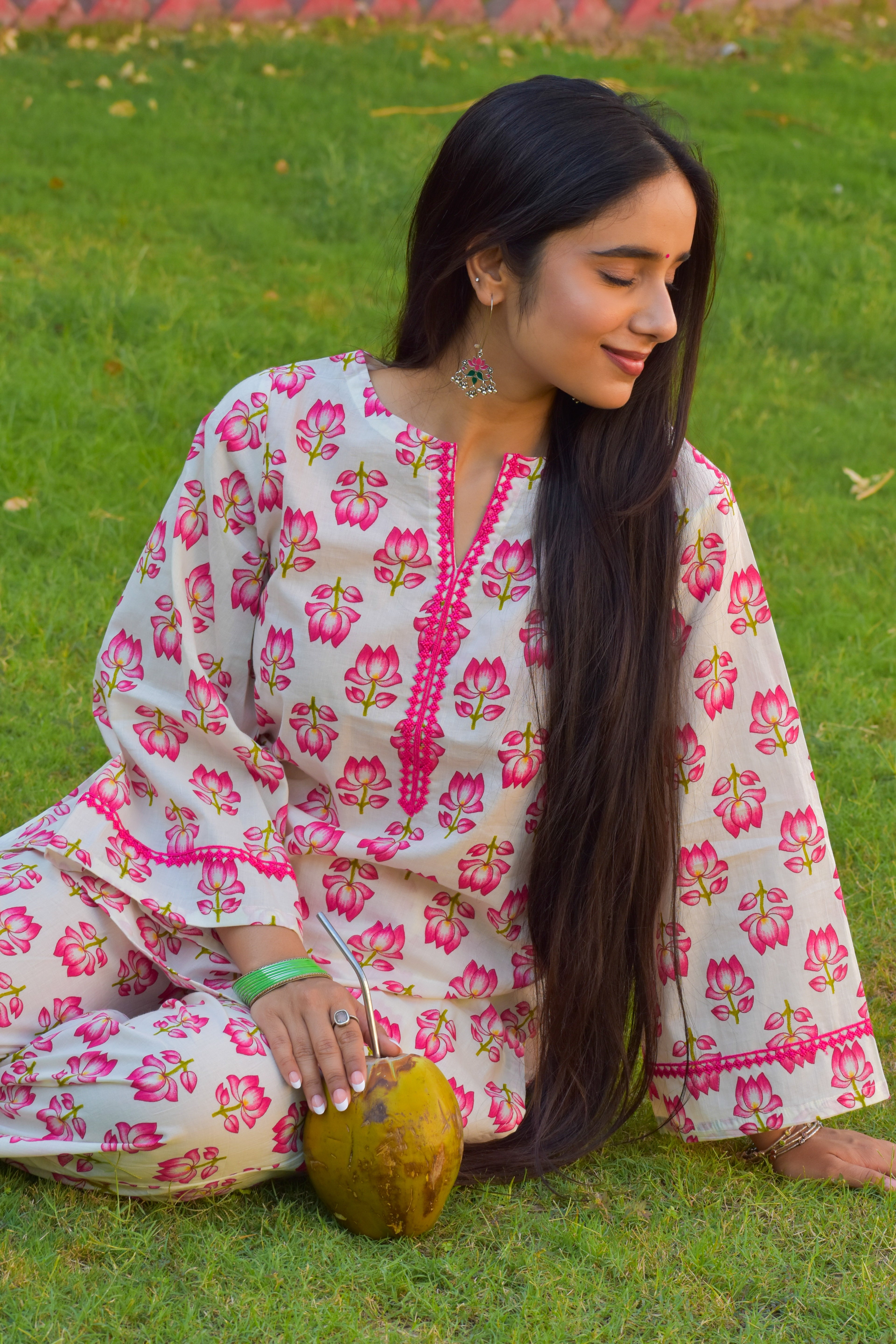 Gulmohar Handblock Cotton Co-ord Set