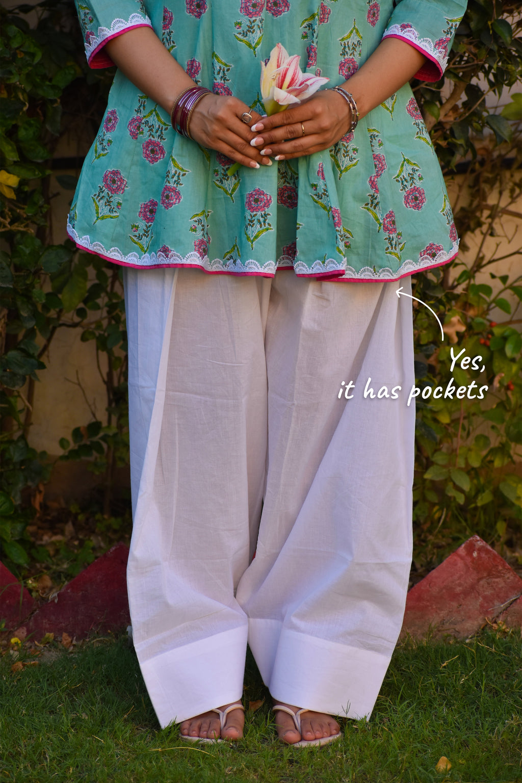 Hansika Handblock Cotton Farshi Set