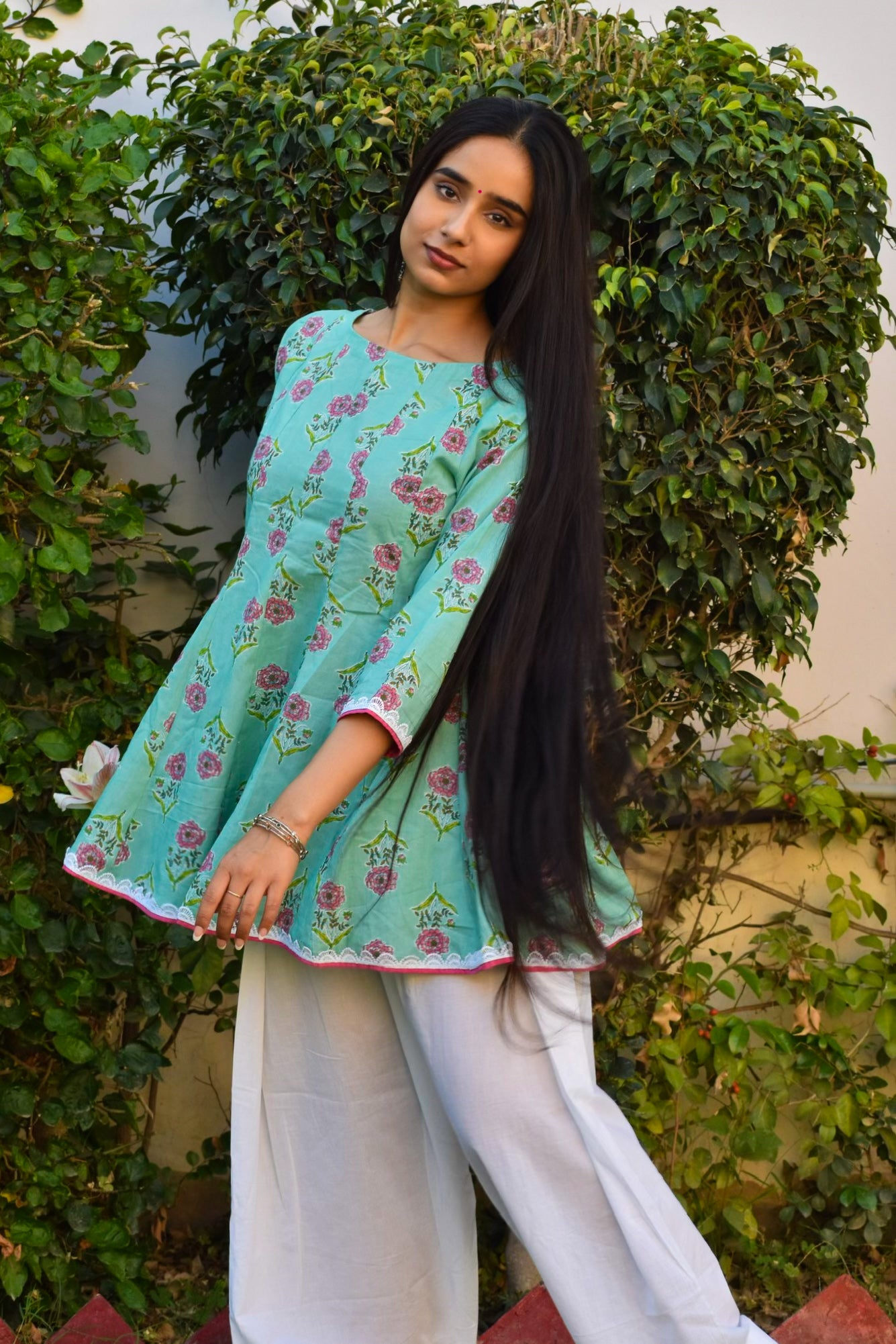 Hansika Handblock Cotton Farshi Set