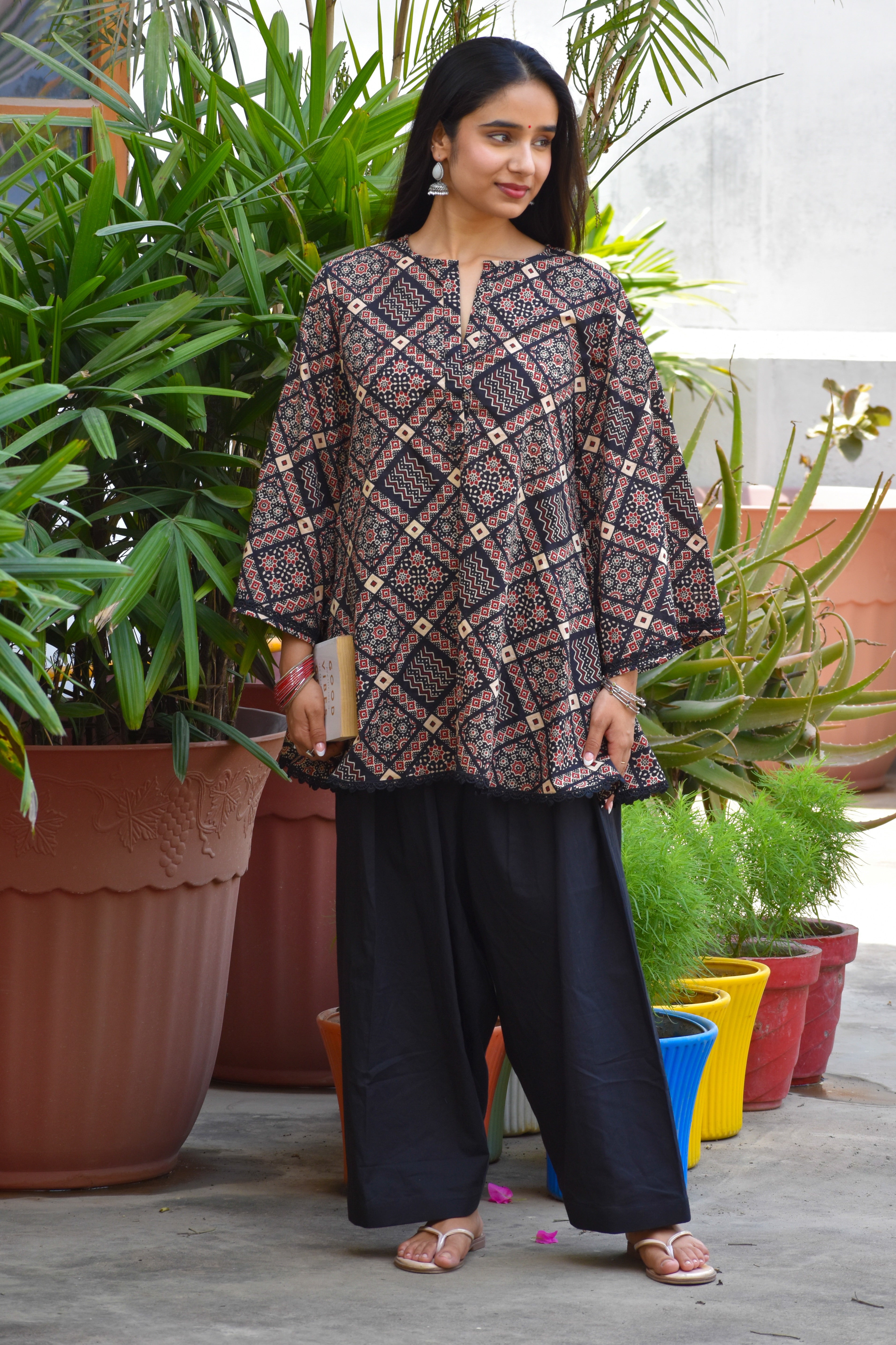 Mallika Handblock Cotton Farshi Set
