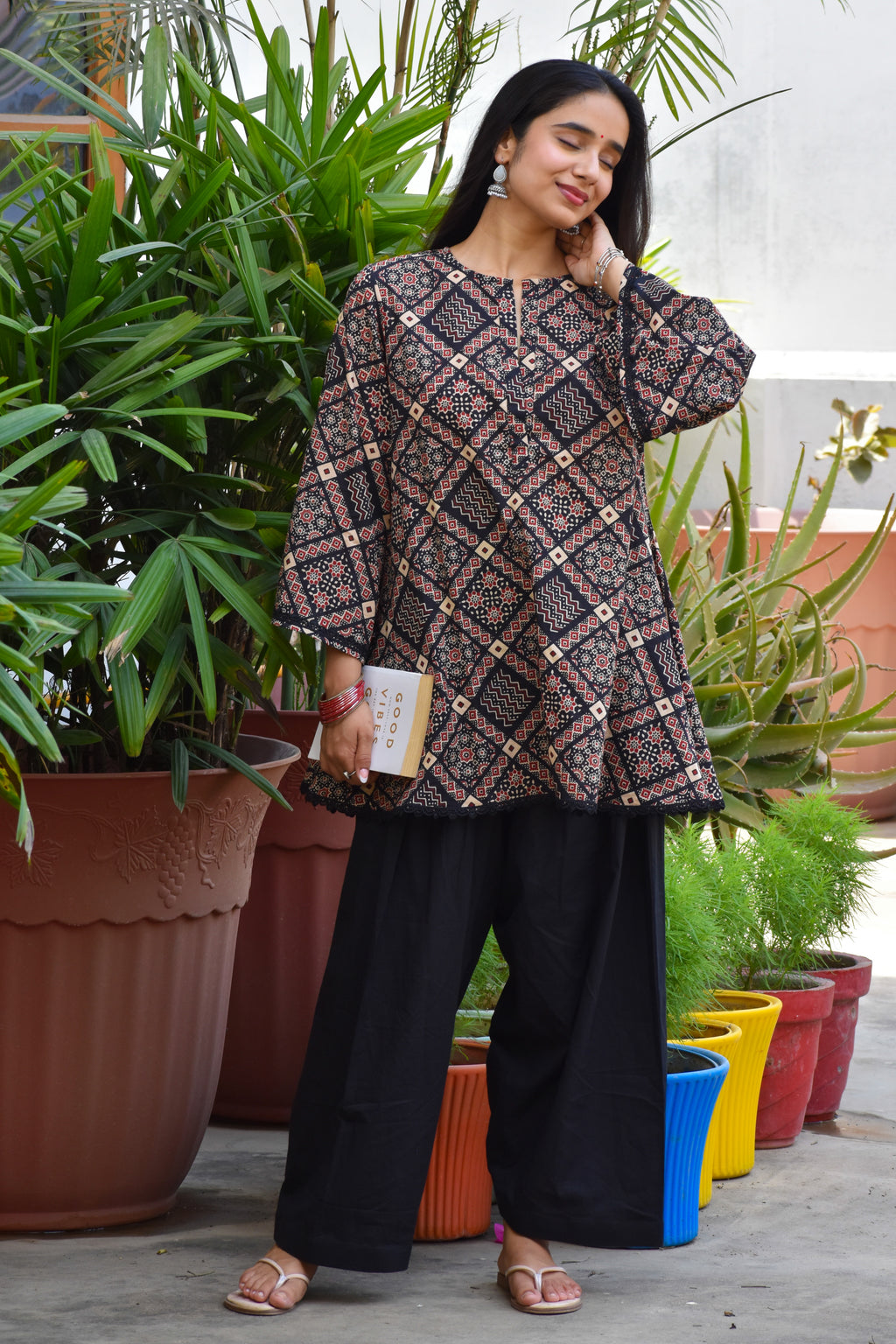 Mallika Handblock Cotton Farshi Set