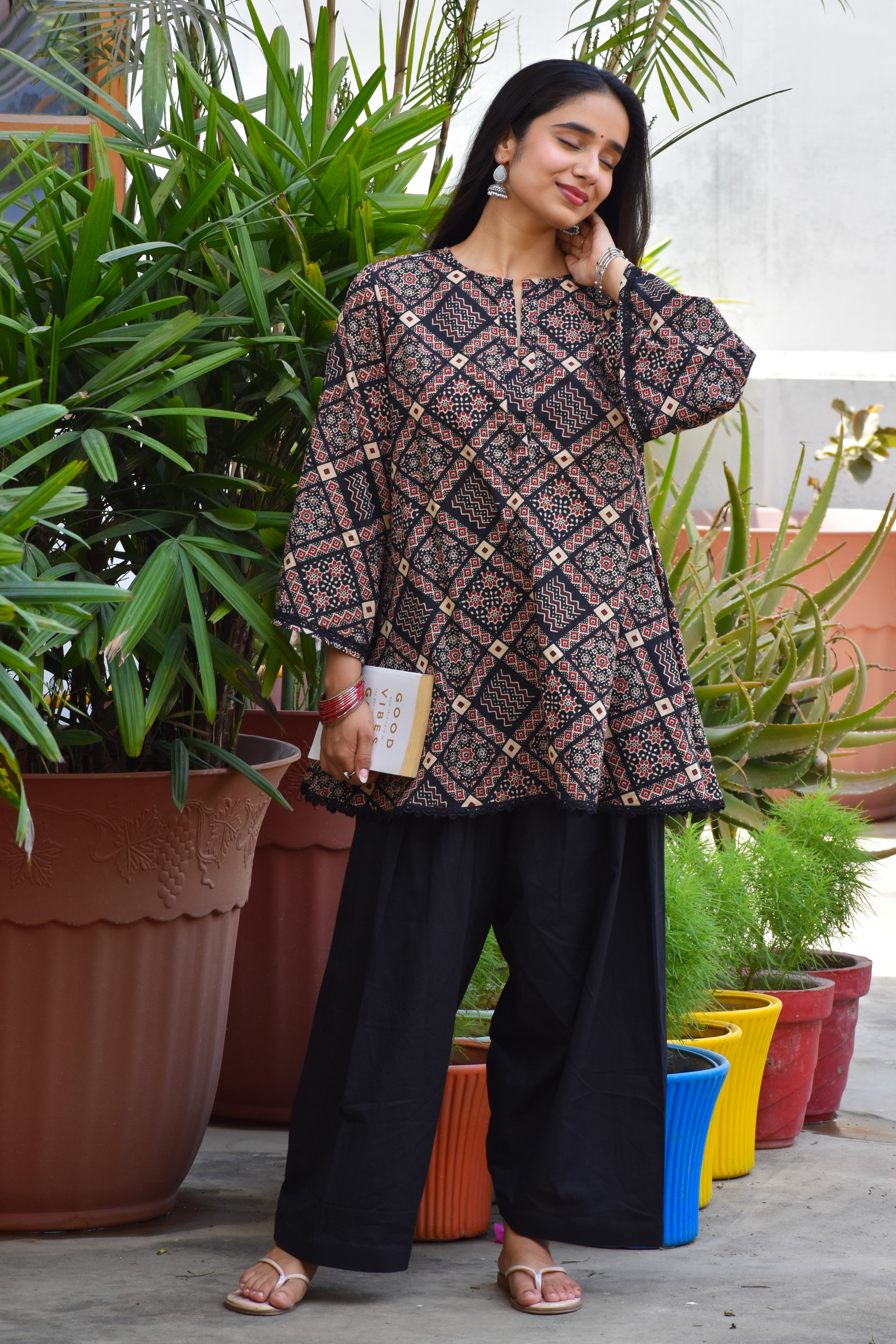 Mallika Handblock Cotton Farshi Set
