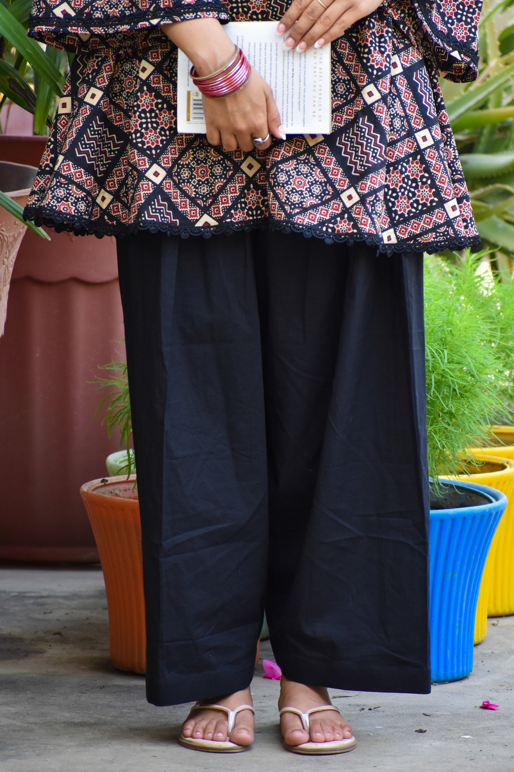Mallika Handblock Cotton Farshi Set