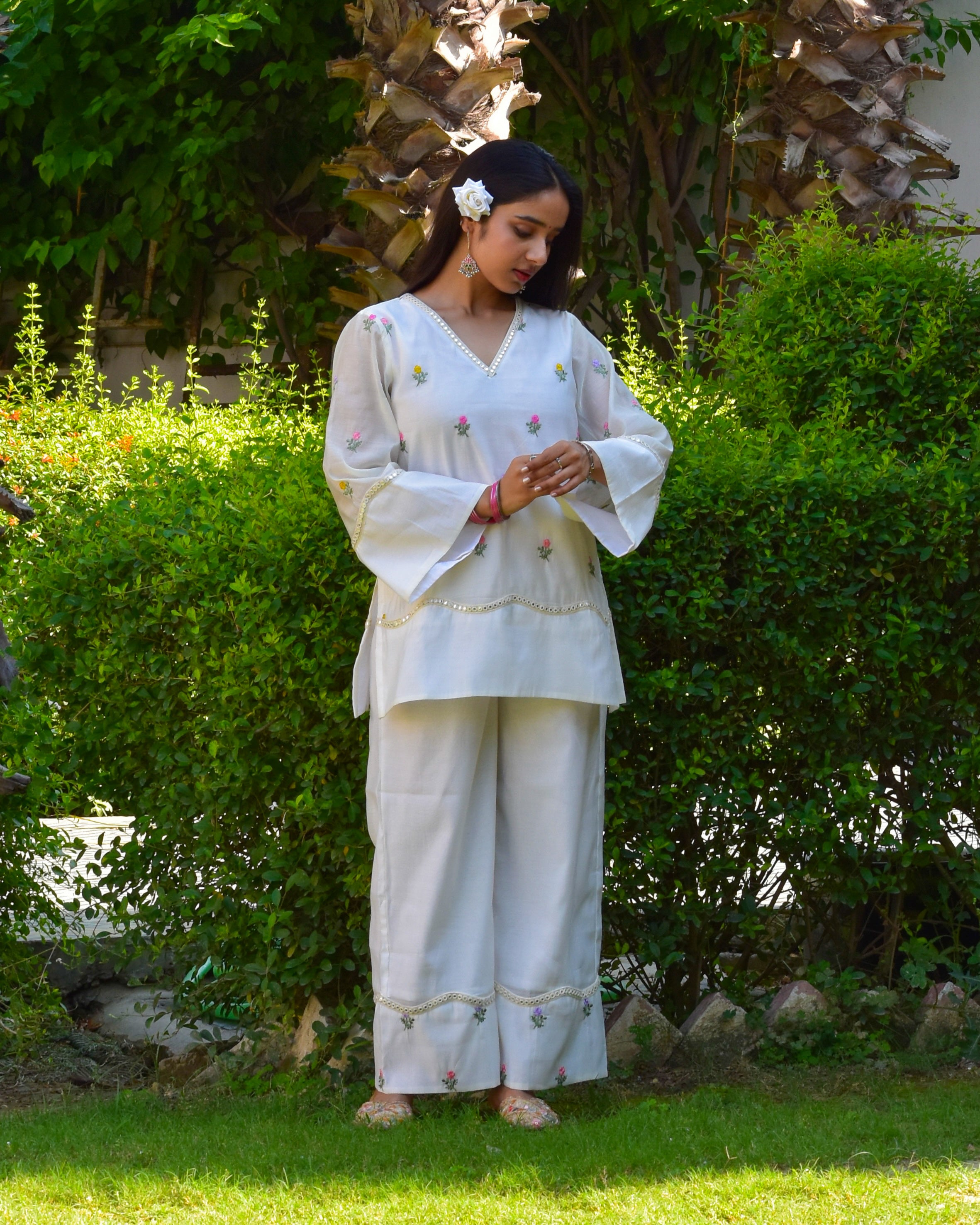 Sarika Embroidered Chanderi Co-ord Set