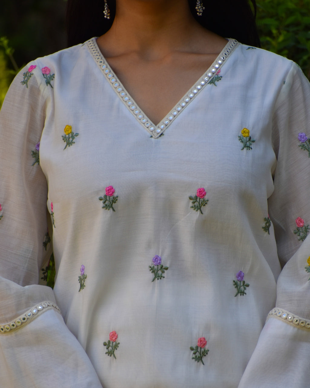 Sarika Embroidered Chanderi Co-ord Set