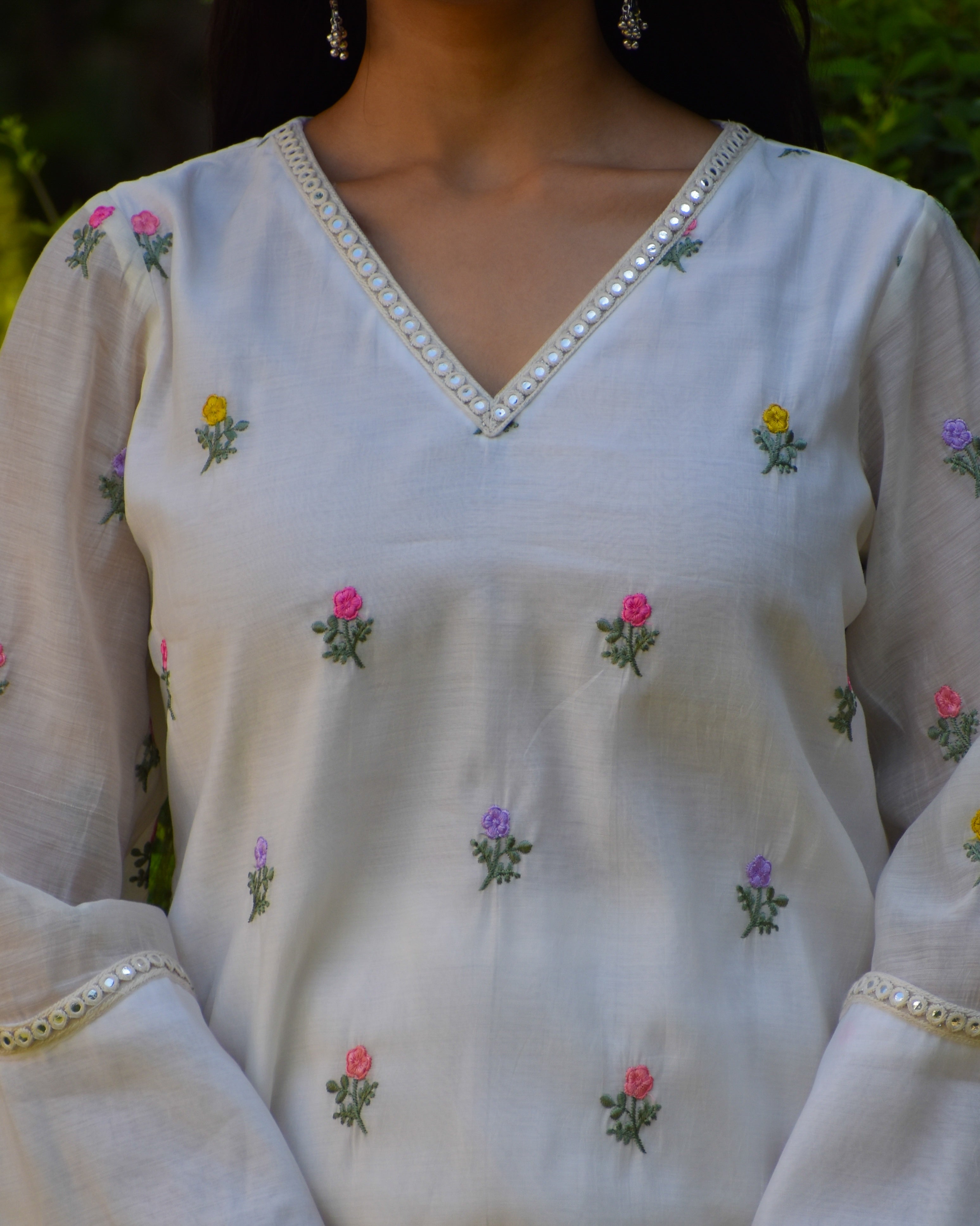 Sarika Embroidered Chanderi Co-ord Set