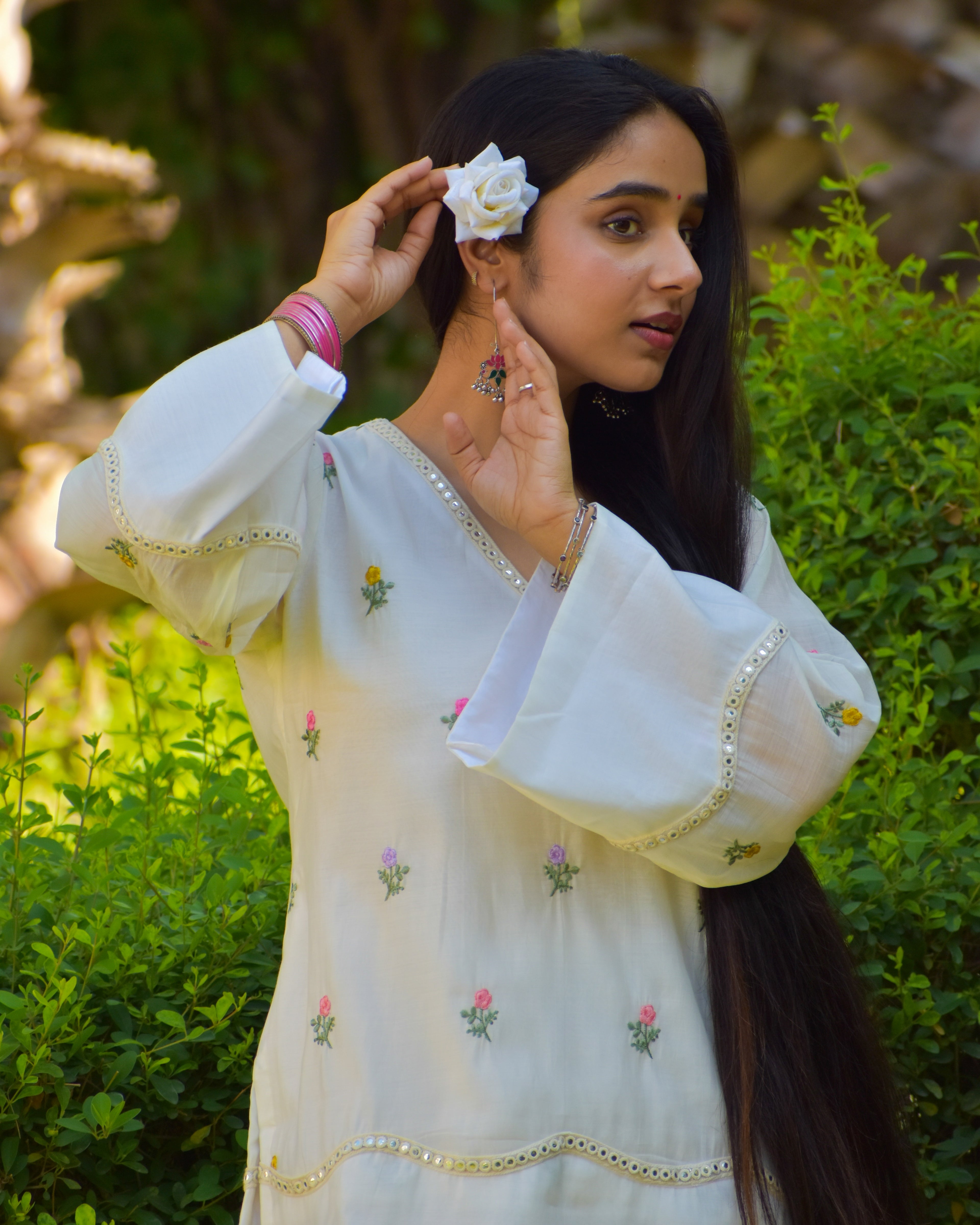 Sarika Embroidered Chanderi Co-ord Set