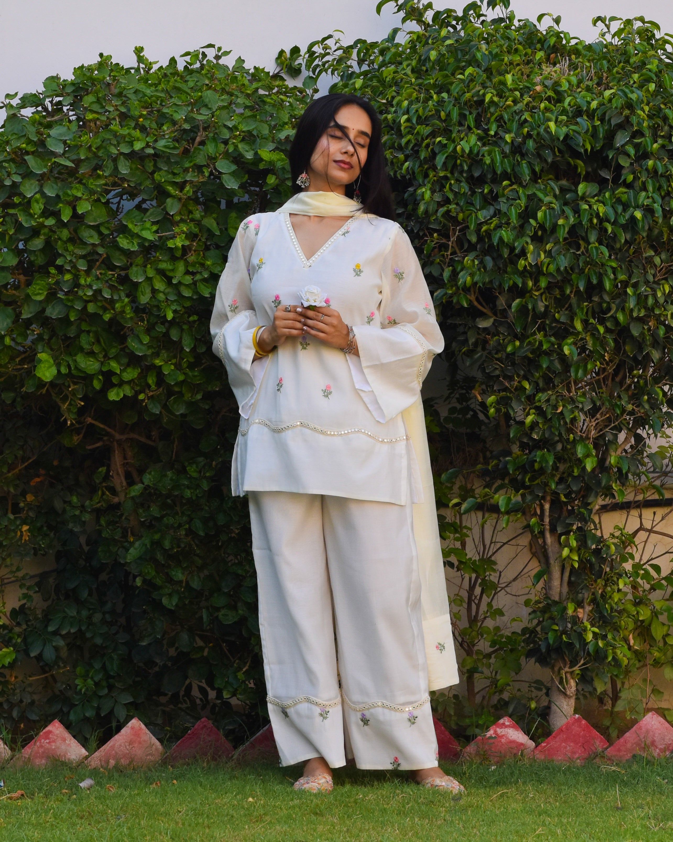Juhi Embroidered Chanderi Coord Set With Dupatta