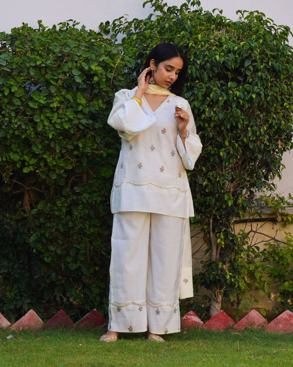 Juhi Embroidered Chanderi Coord Set With Dupatta