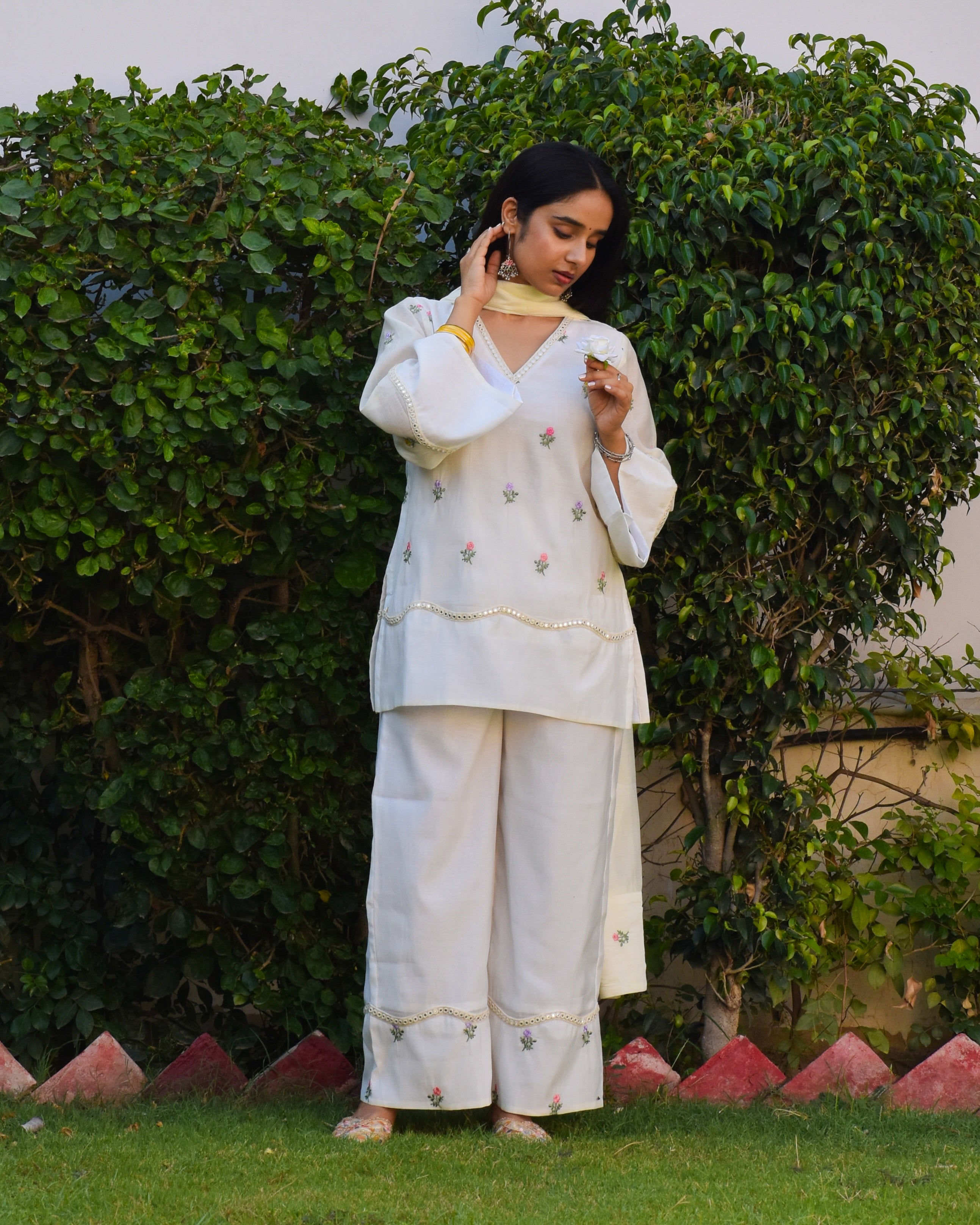 Juhi Embroidered Chanderi Coord Set With Dupatta