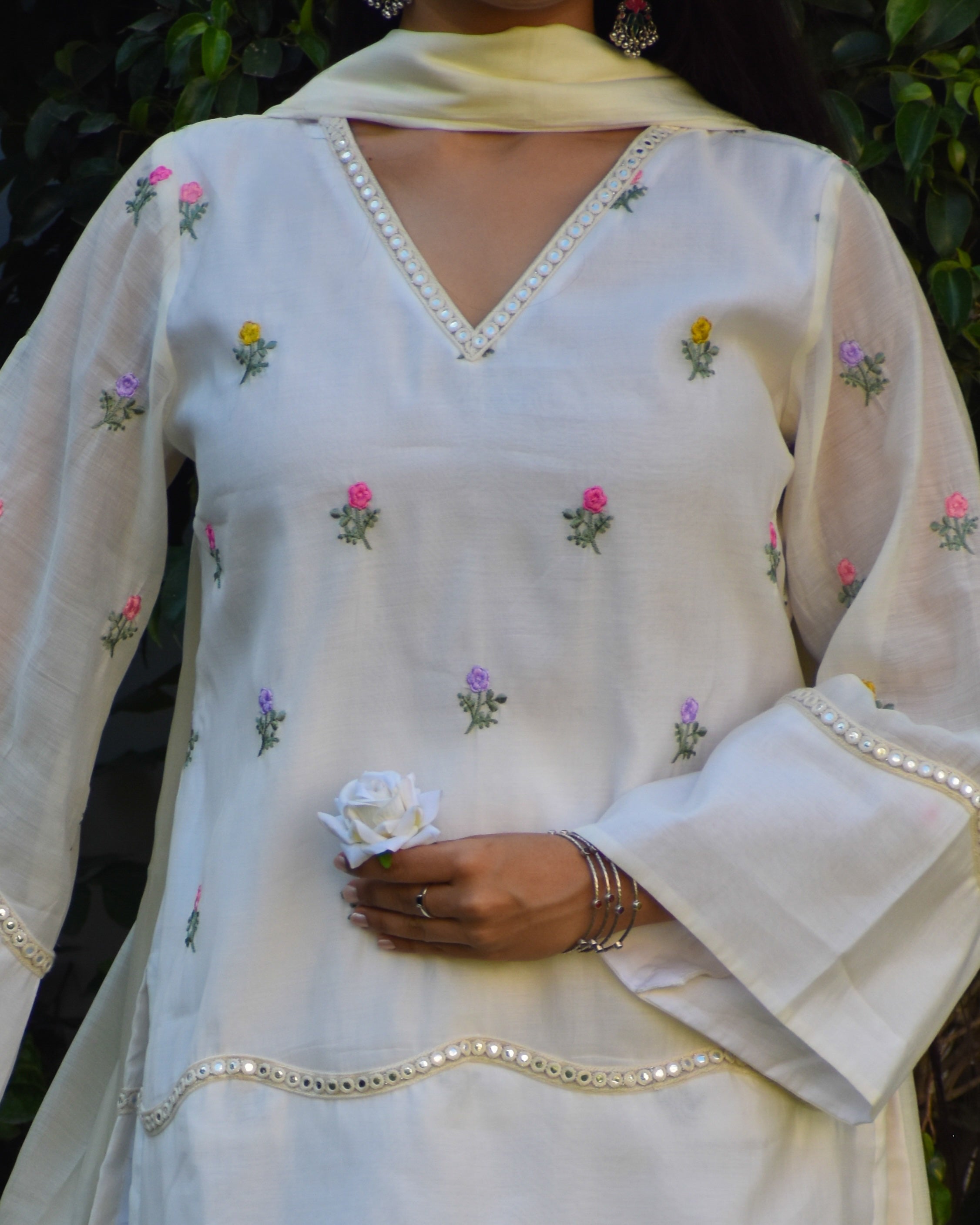 Juhi Embroidered Chanderi Coord Set With Dupatta