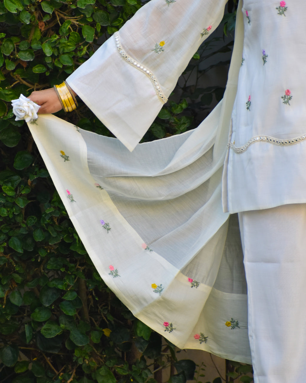Juhi Embroidered Chanderi Coord Set With Dupatta