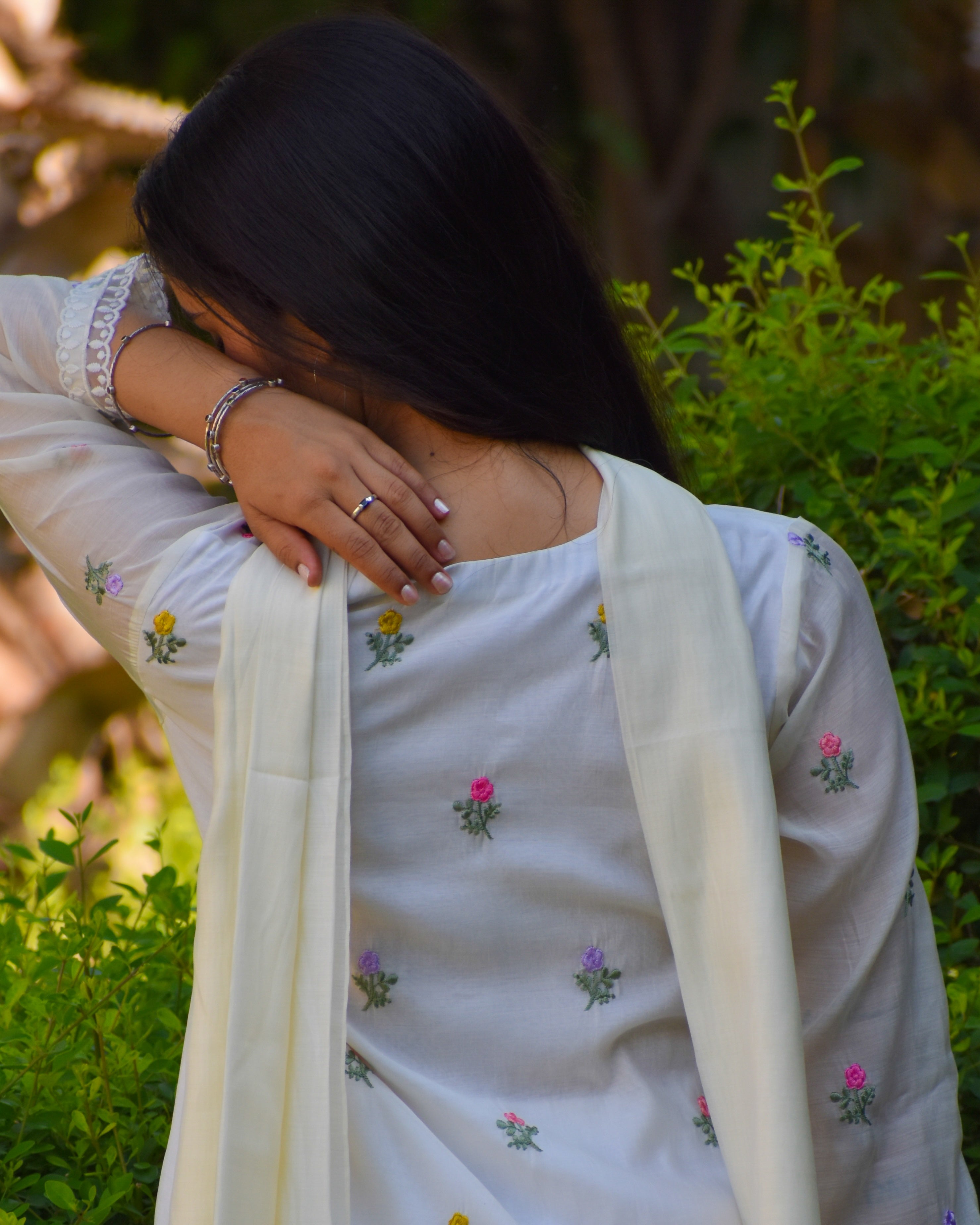 Pankhuri Embroidered Chanderi Kurta Set With Dupatta
