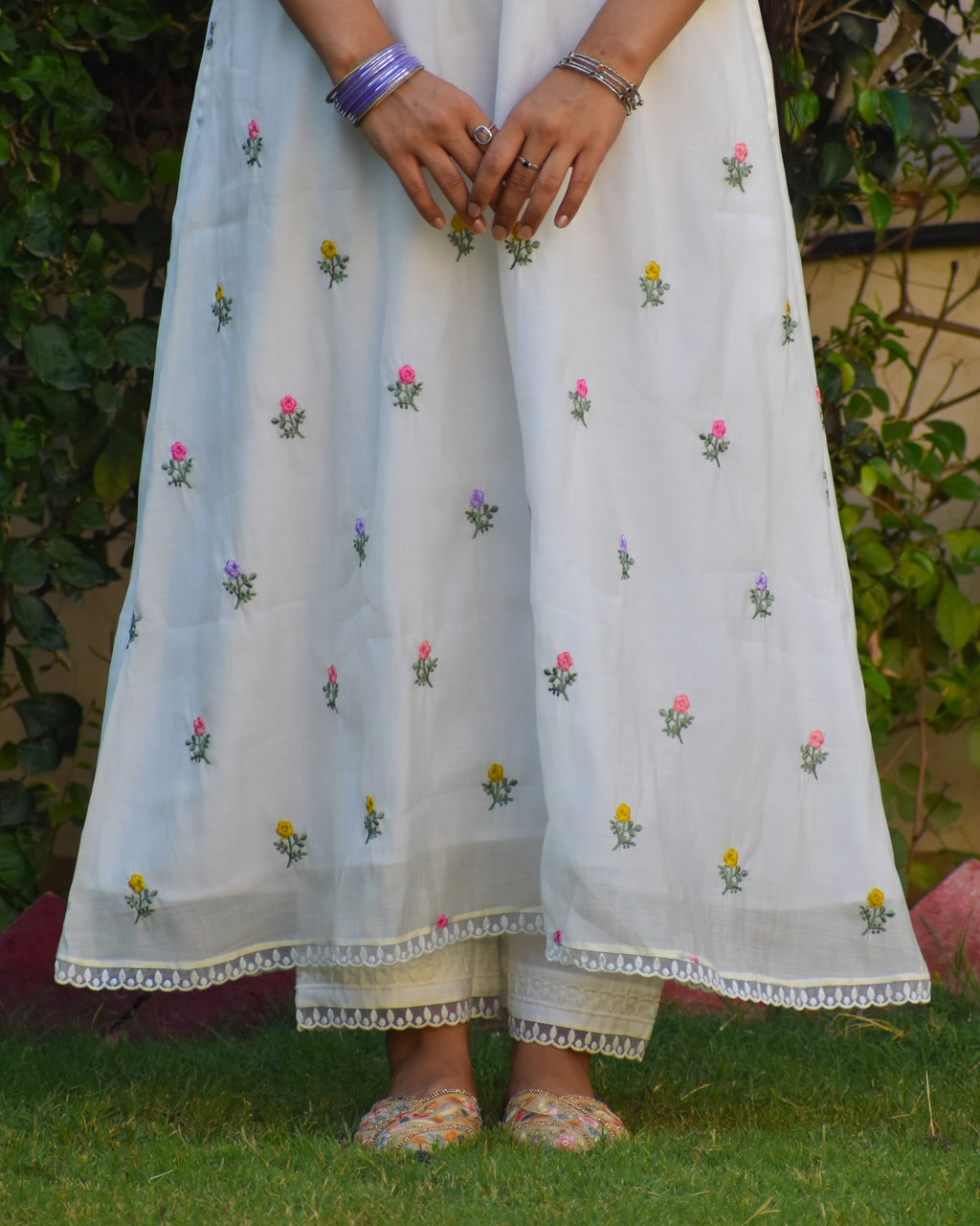 Navya Embroidered Chanderi Kurta Set
