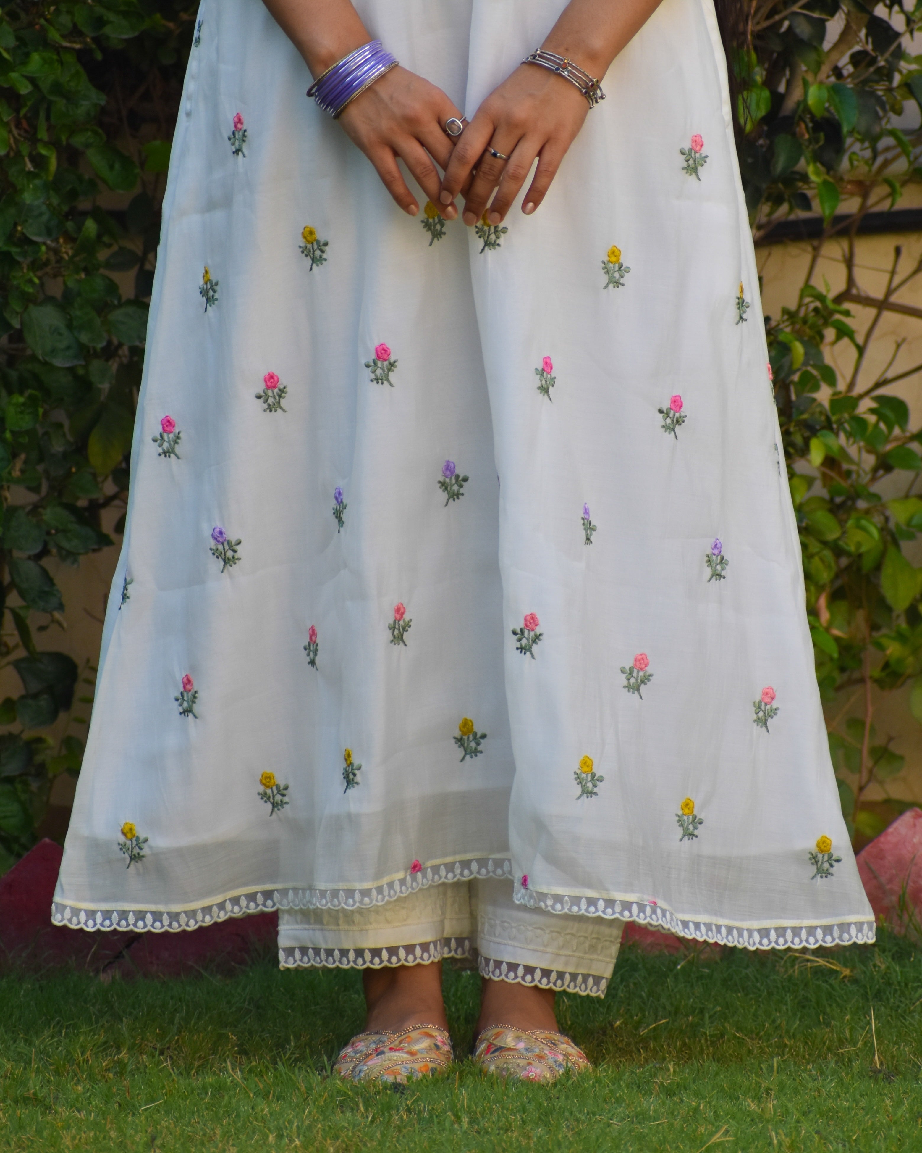 Navya Embroidered Chanderi Kurta Set