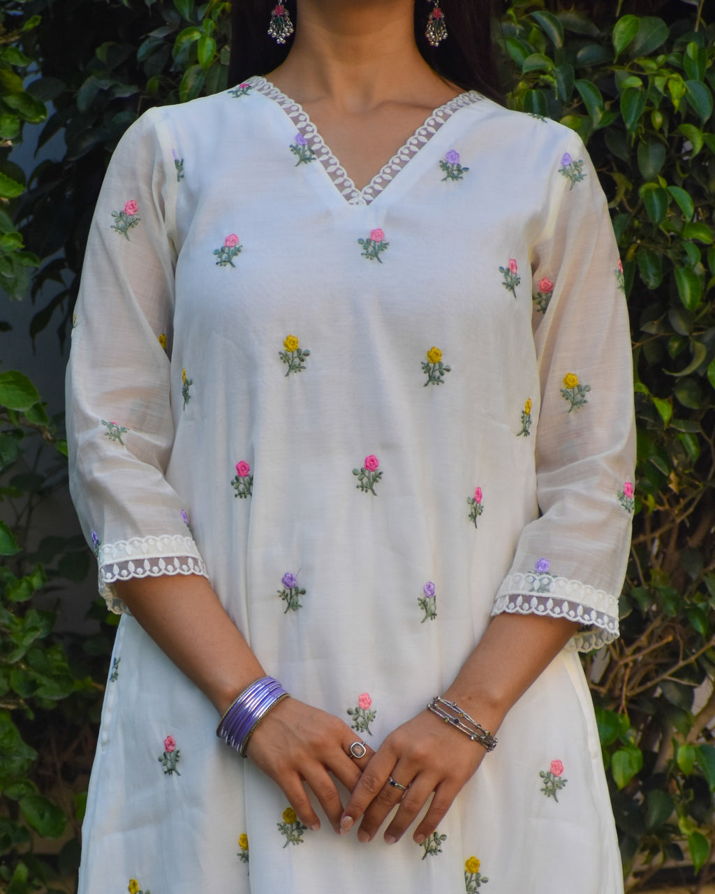 Navya Embroidered Chanderi Kurta Set