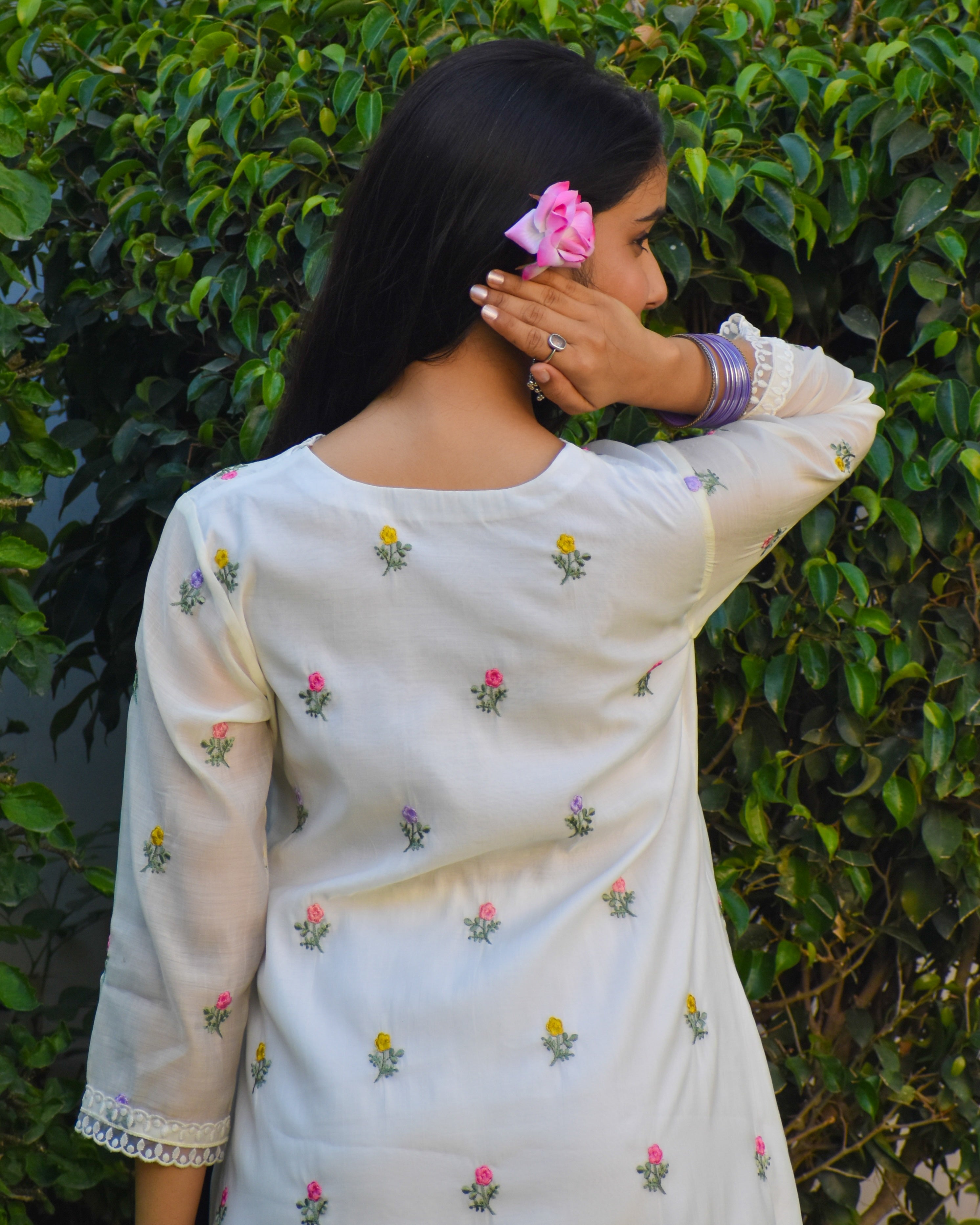 Navya Embroidered Chanderi Kurta Set