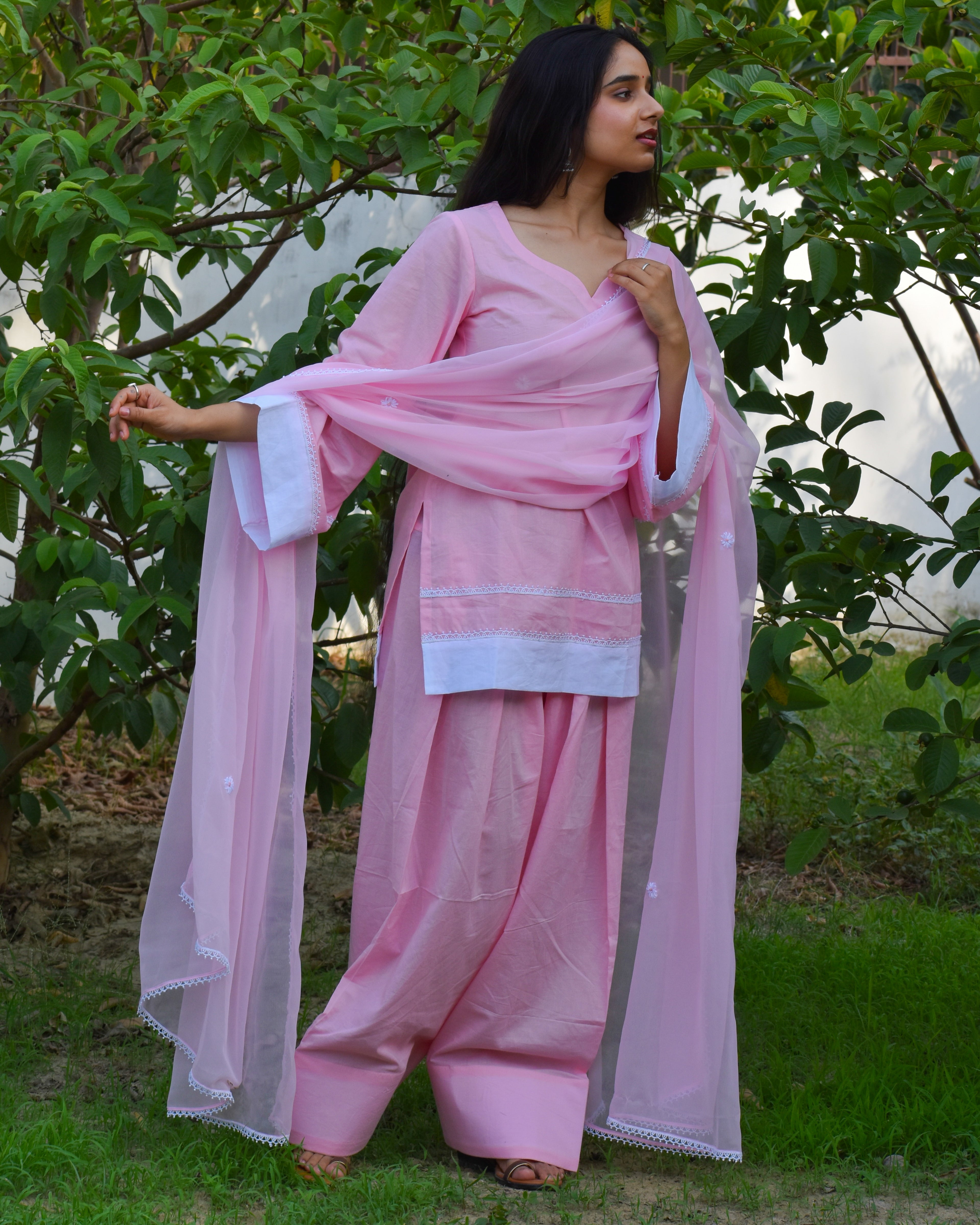 Pihu Solid Cotton Farshi Set