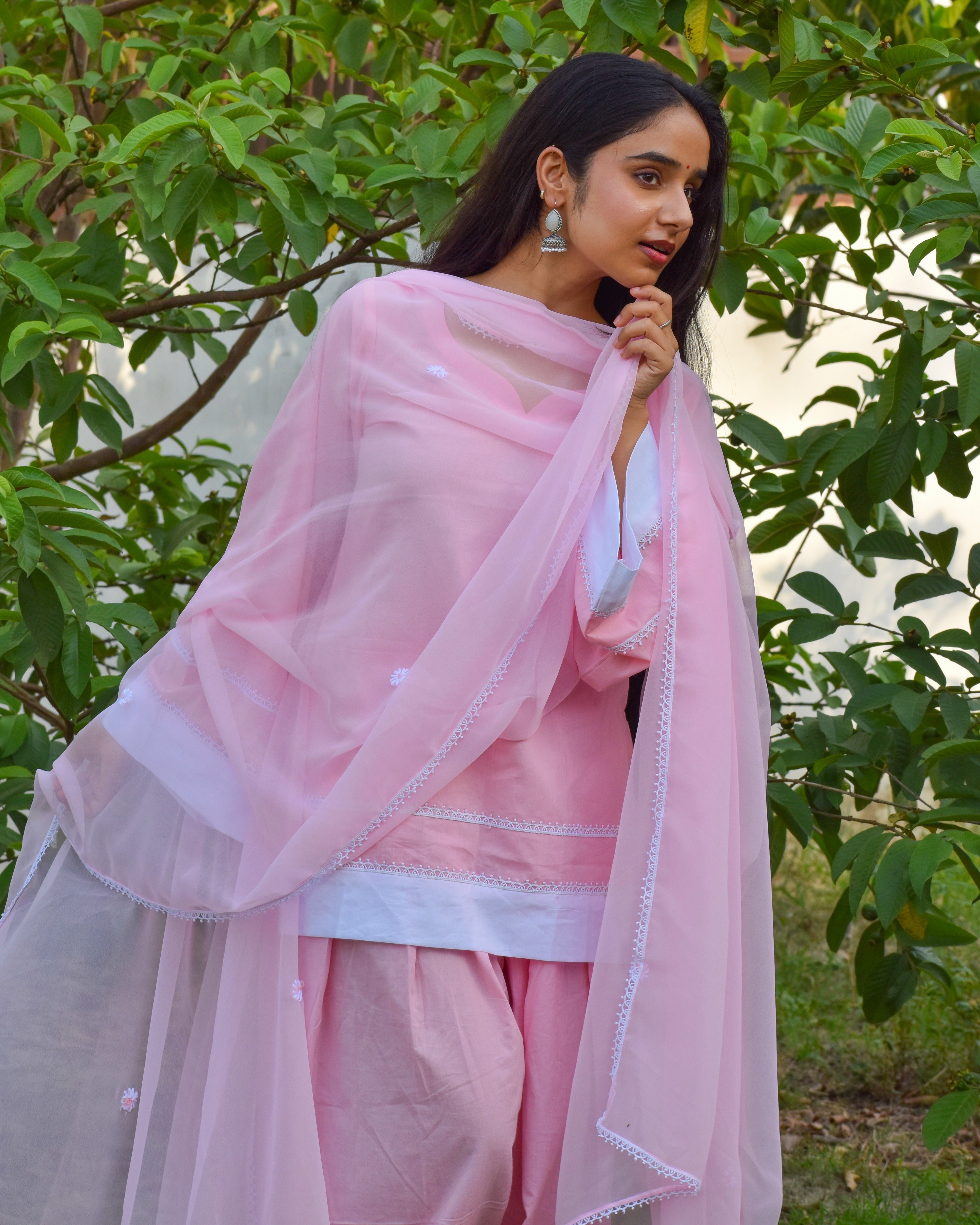Pihu Solid Cotton Farshi Set