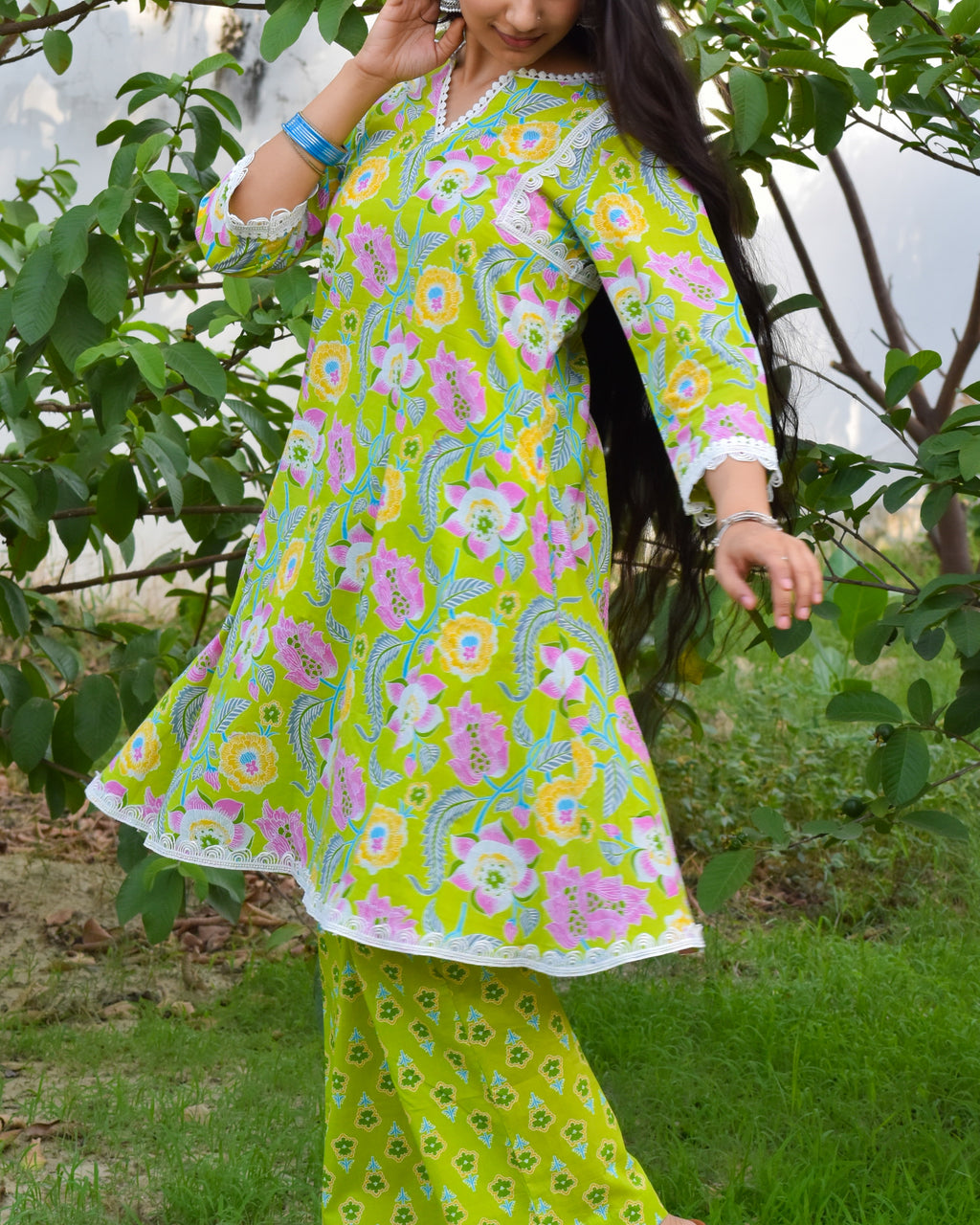 Ritu Handblock Cotton Kurta Set